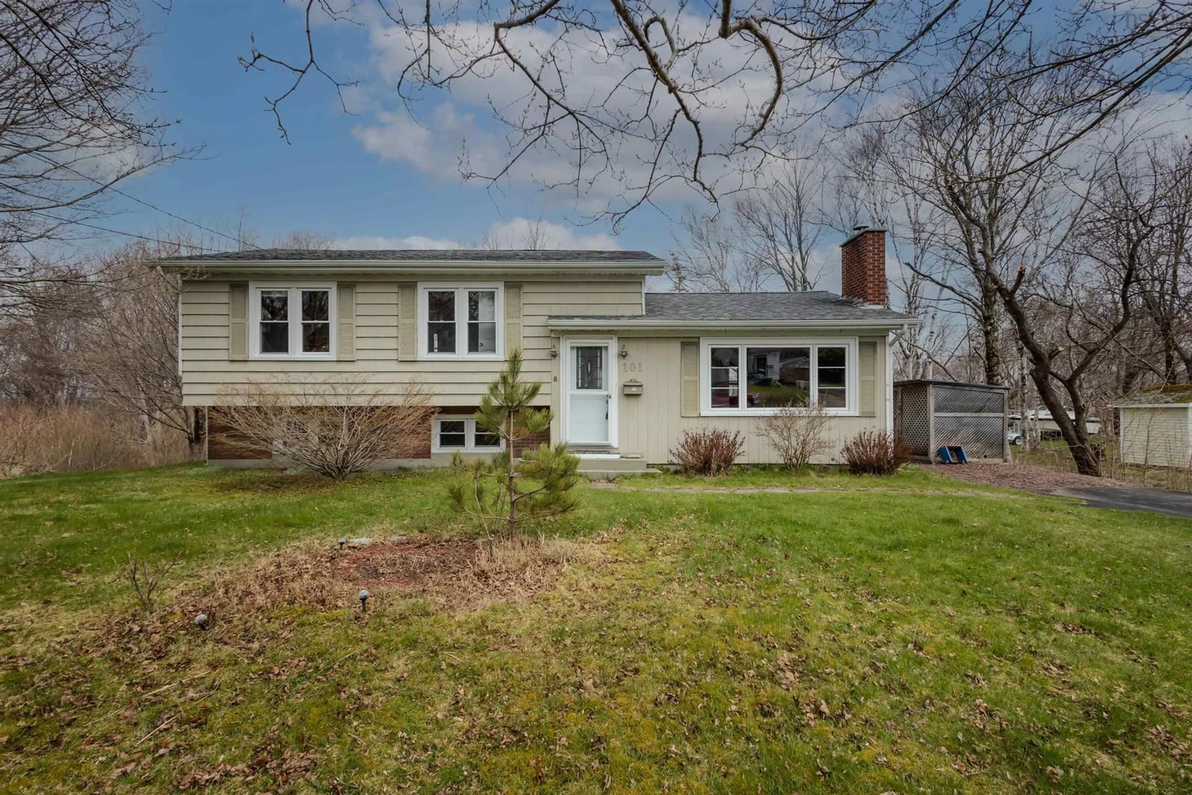 Home with vinyl exterior material, street for 101 Edgewood Dr, Mira Road Nova Scotia B1P 2C2