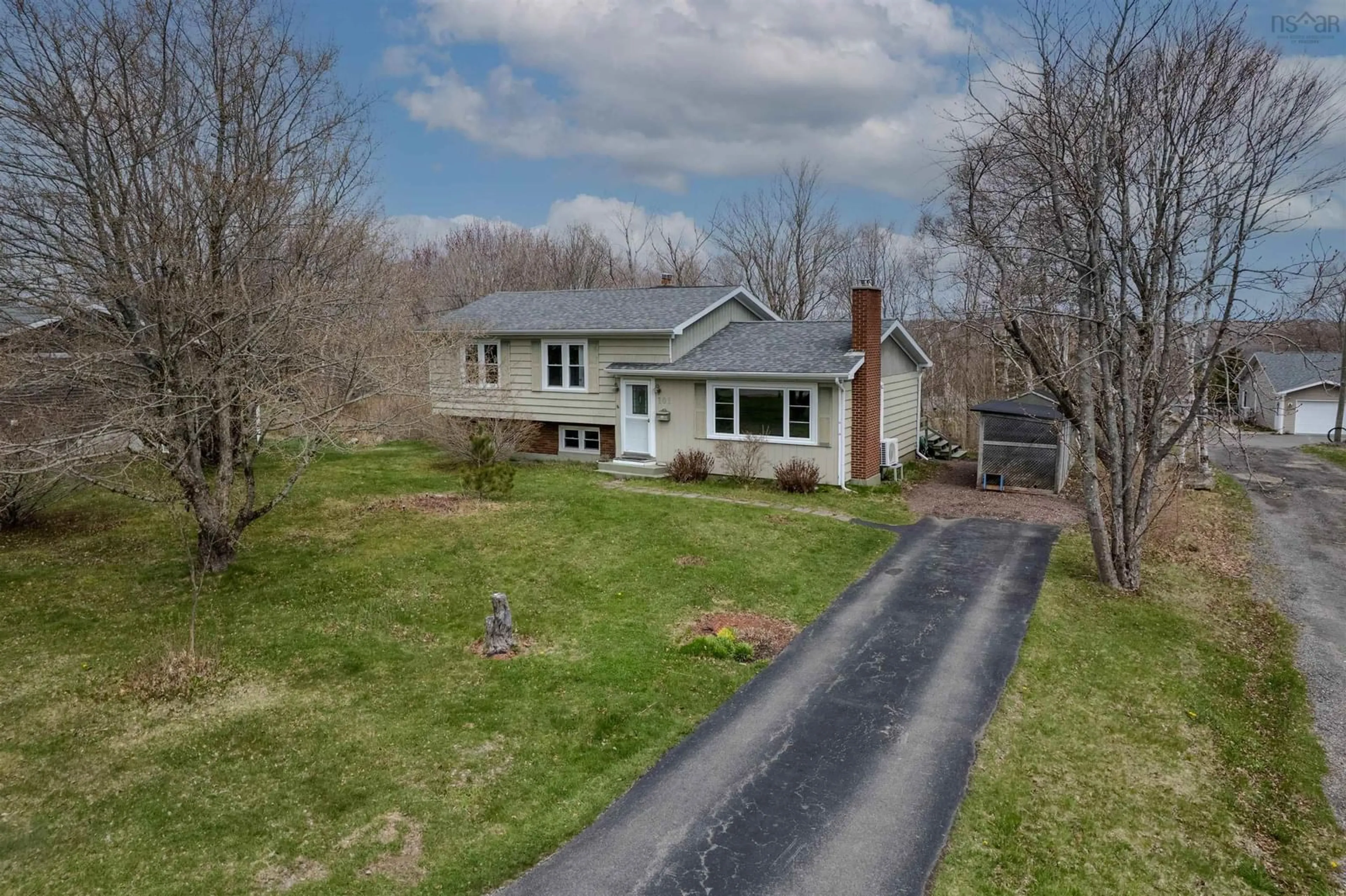 A pic from outside/outdoor area/front of a property/back of a property/a pic from drone, street for 101 Edgewood Dr, Mira Road Nova Scotia B1P 2C2