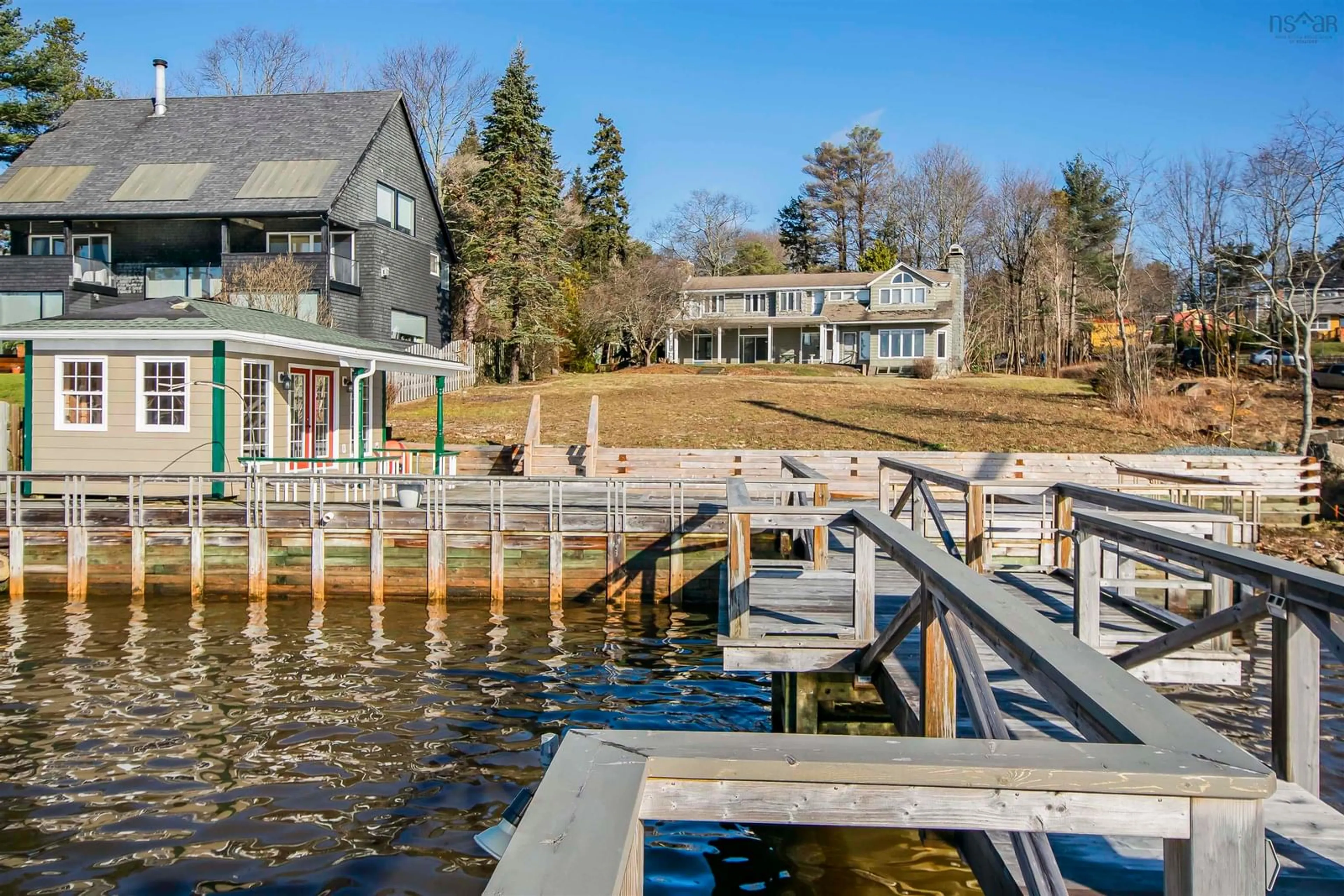 A pic from outside/outdoor area/front of a property/back of a property/a pic from drone, water/lake/river/ocean view for 709 Shore Dr, Bedford Nova Scotia B4A 2E2