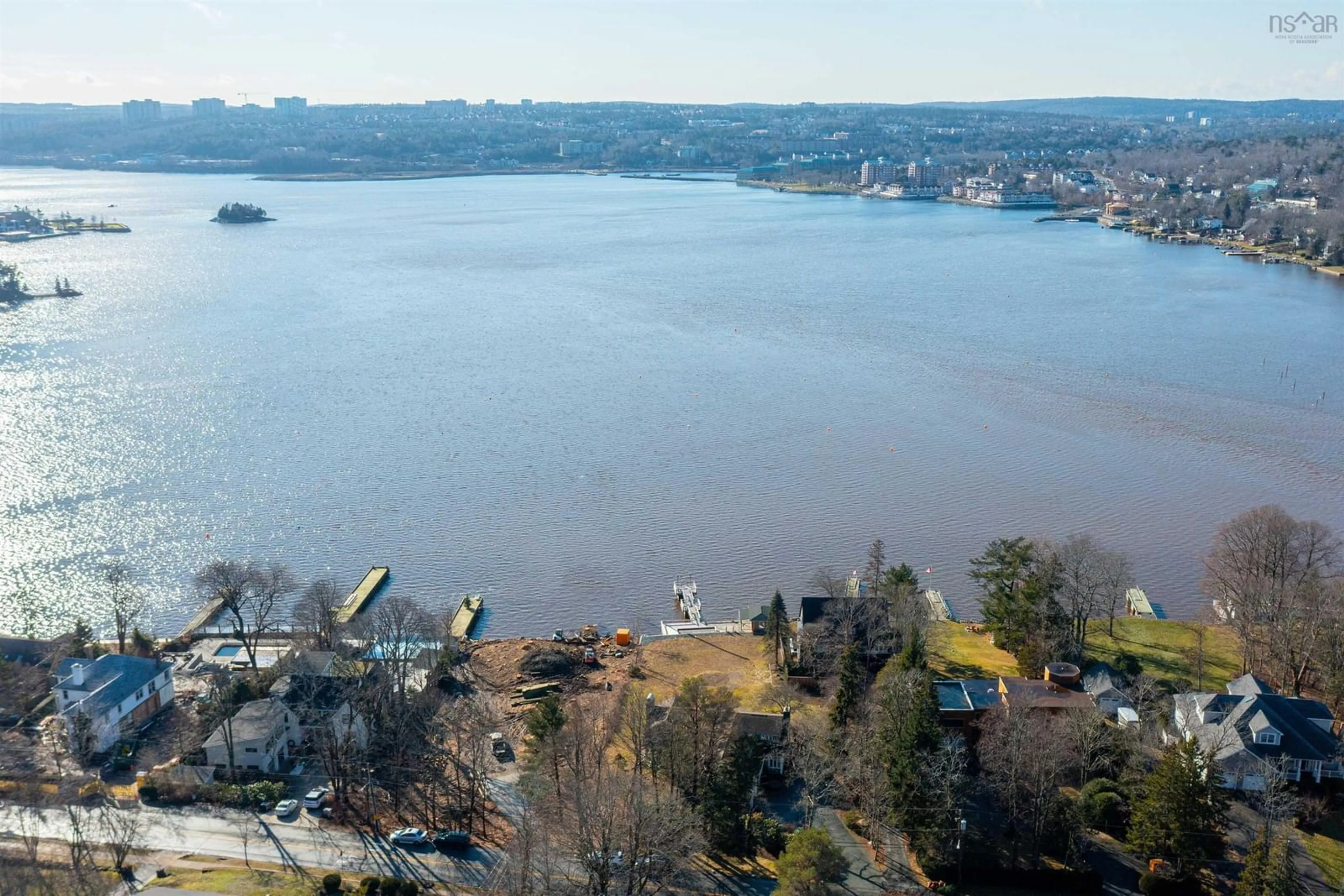 A pic from outside/outdoor area/front of a property/back of a property/a pic from drone, water/lake/river/ocean view for 709 Shore Dr, Bedford Nova Scotia B4A 2E2