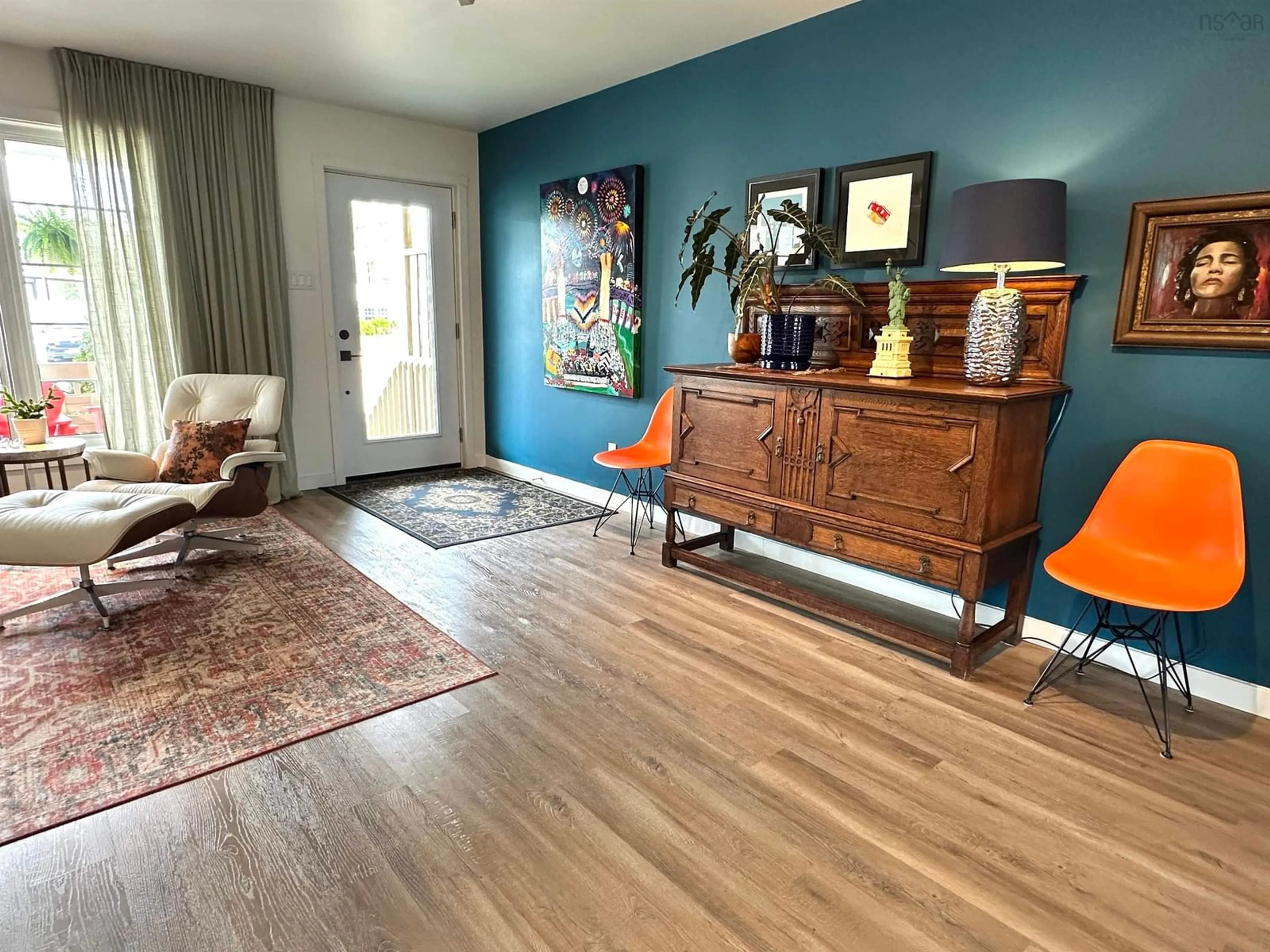 Living room with furniture, wood/laminate floor for 48 Ridgecrest Dr, Bridgewater Nova Scotia B4V 7J6