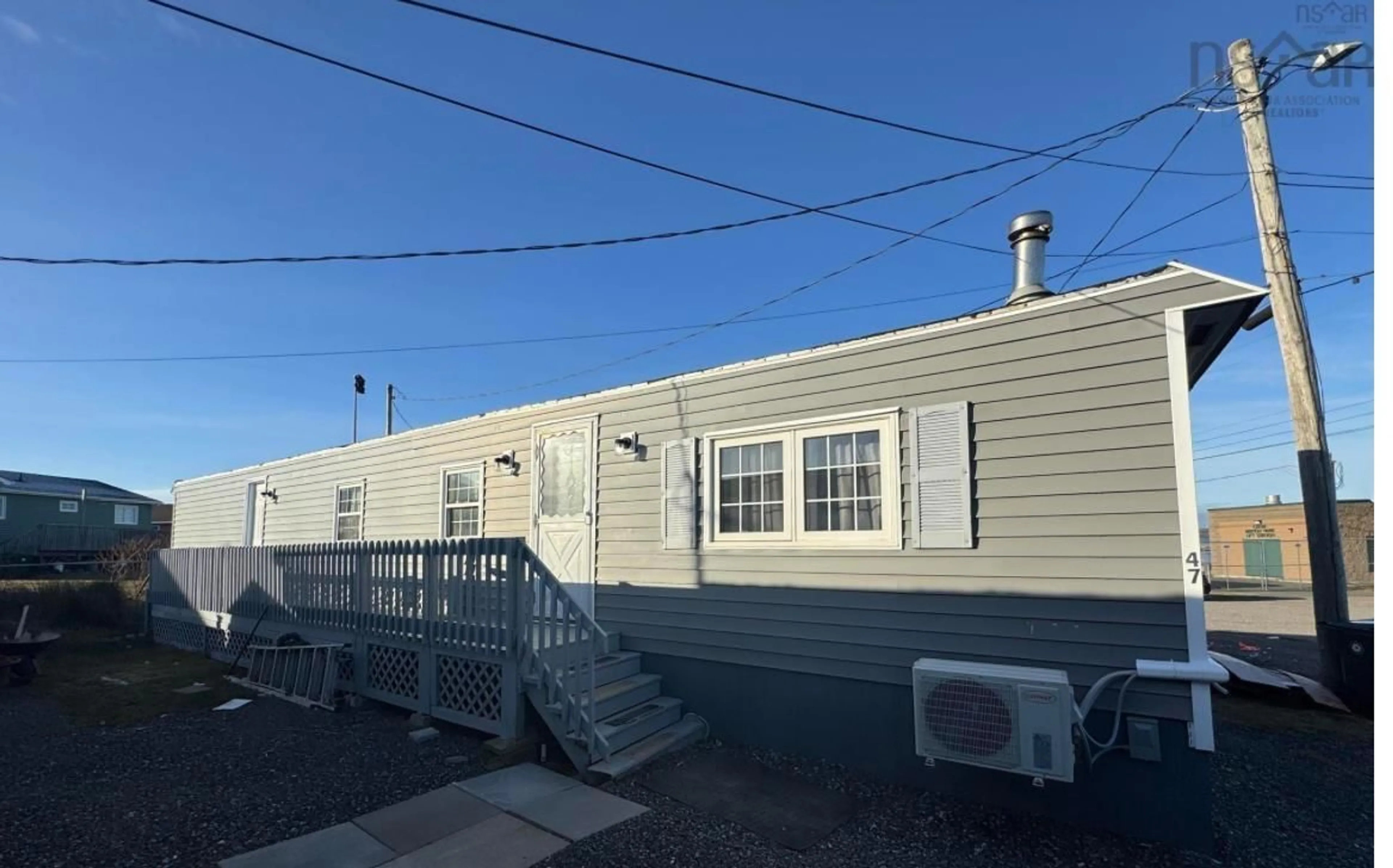 Home with vinyl exterior material, street for 47 Breigh Pk, Dominion Nova Scotia B1G 1C9