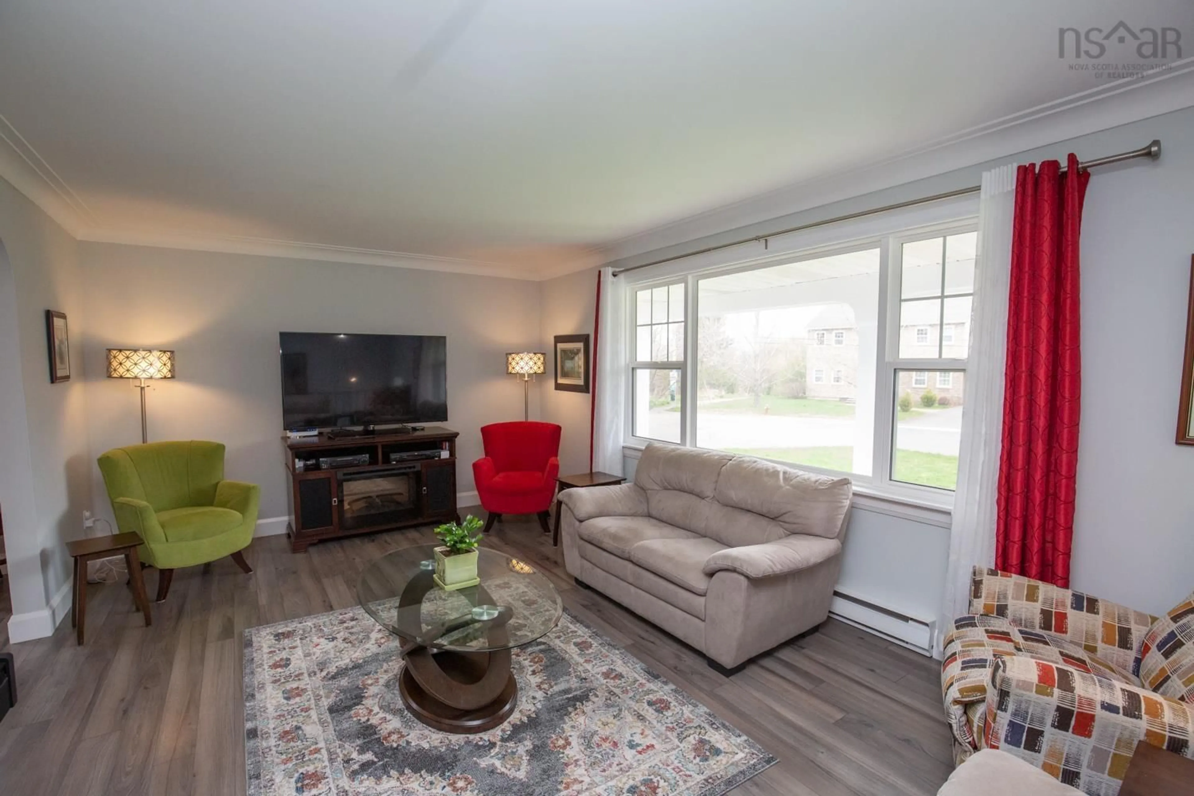 Living room with furniture, wood/laminate floor for 4 Windemere Crt, Truro Nova Scotia B2N 5X7