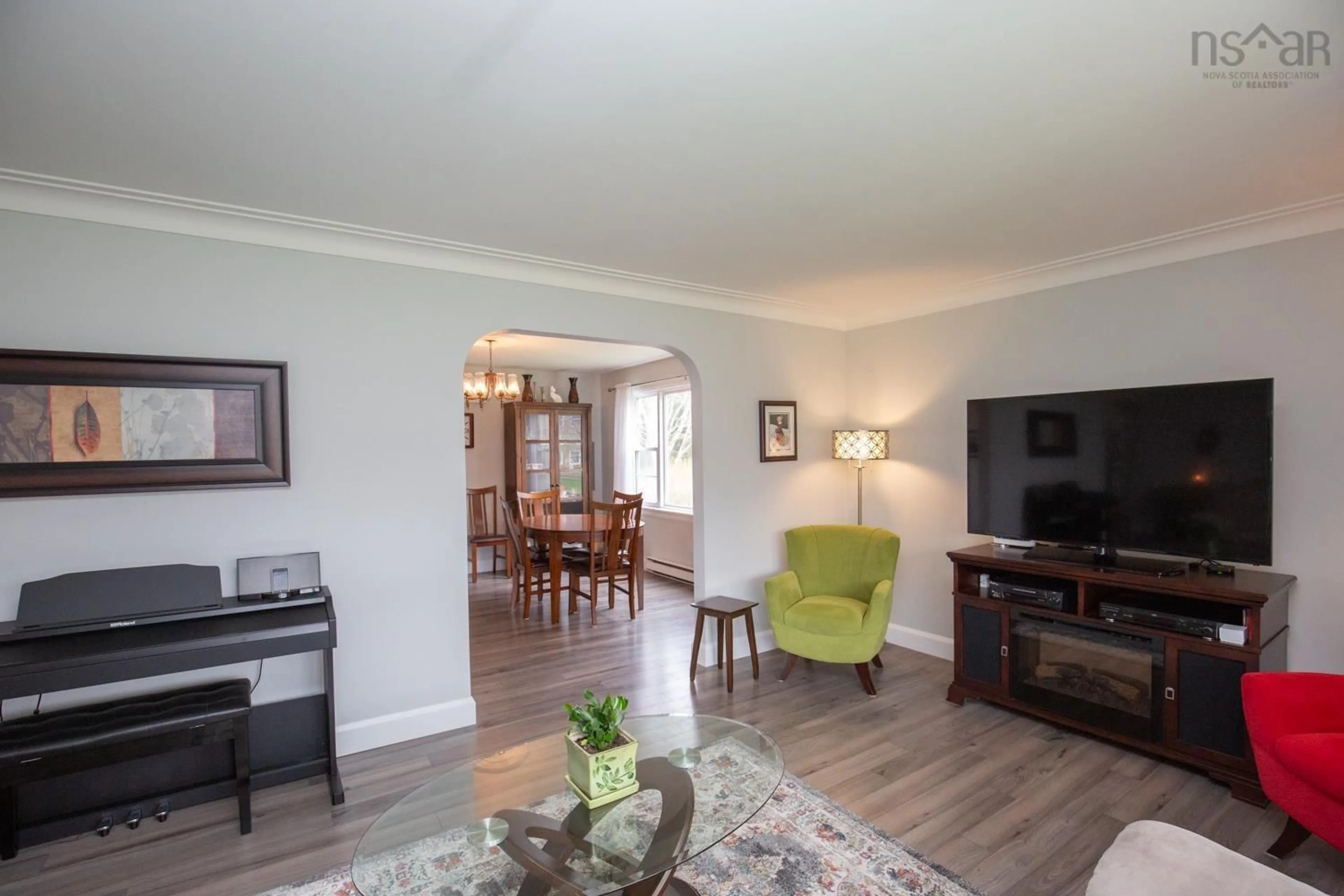 Living room with furniture, wood/laminate floor for 4 Windemere Crt, Truro Nova Scotia B2N 5X7