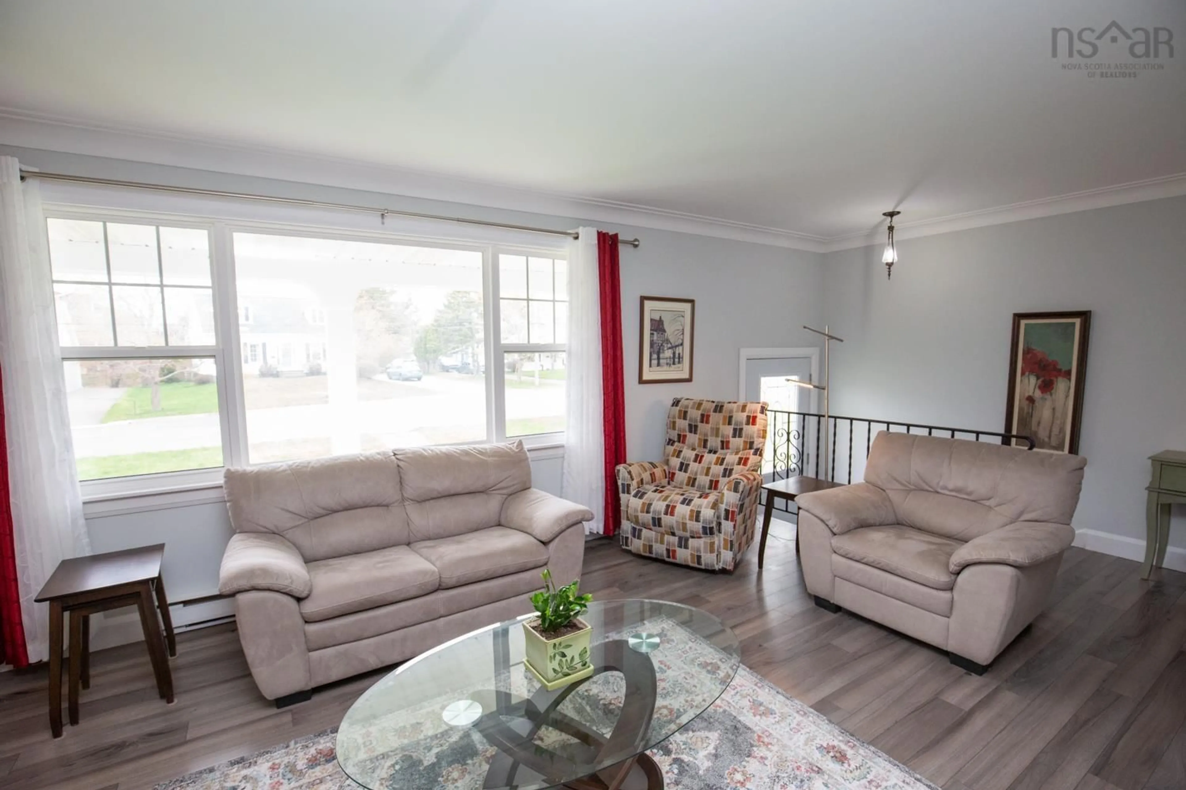 Living room with furniture, wood/laminate floor for 4 Windemere Crt, Truro Nova Scotia B2N 5X7