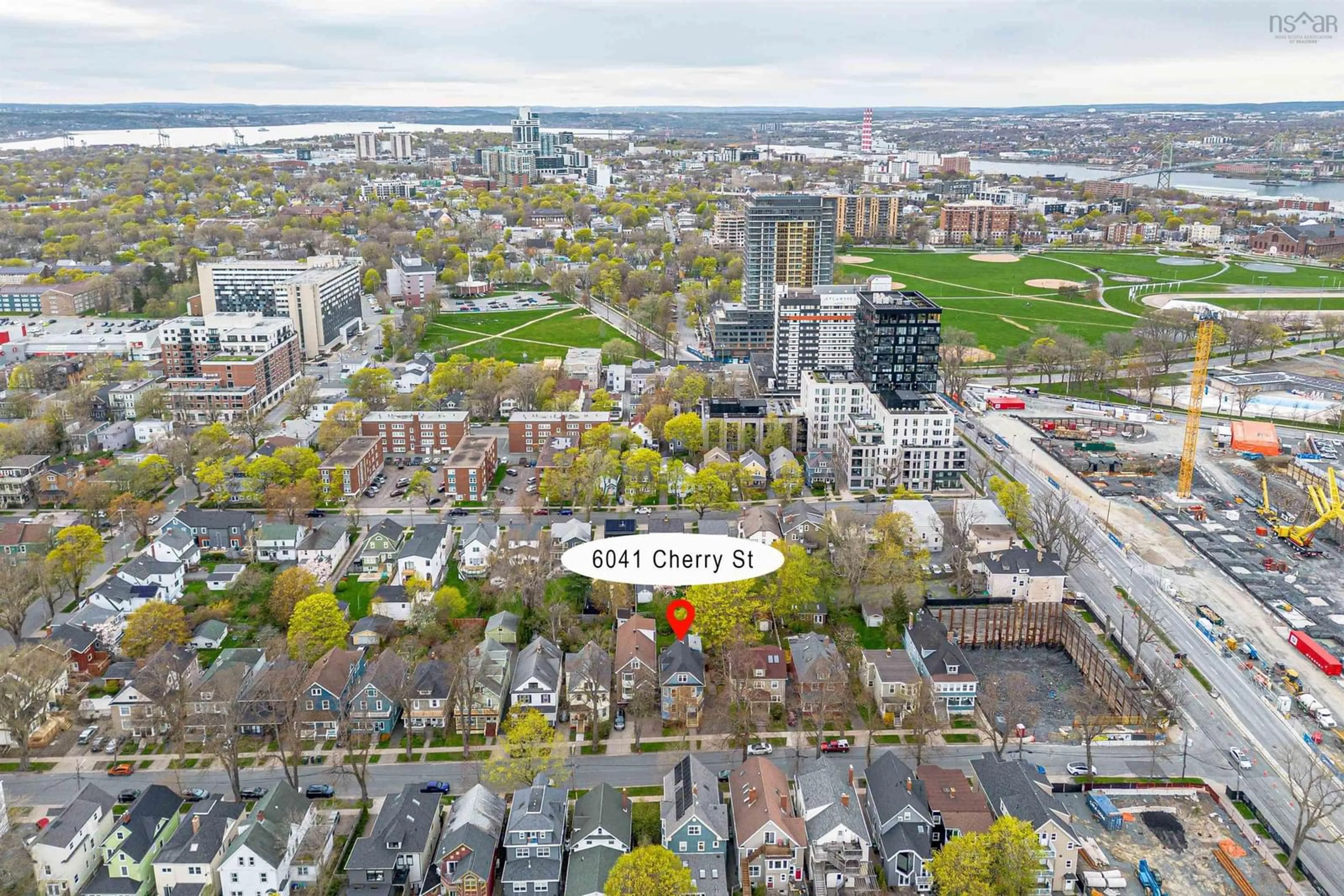 A pic from outside/outdoor area/front of a property/back of a property/a pic from drone, city buildings view from balcony for 6041 Cherry St #6039, Halifax Nova Scotia B3H 2K4