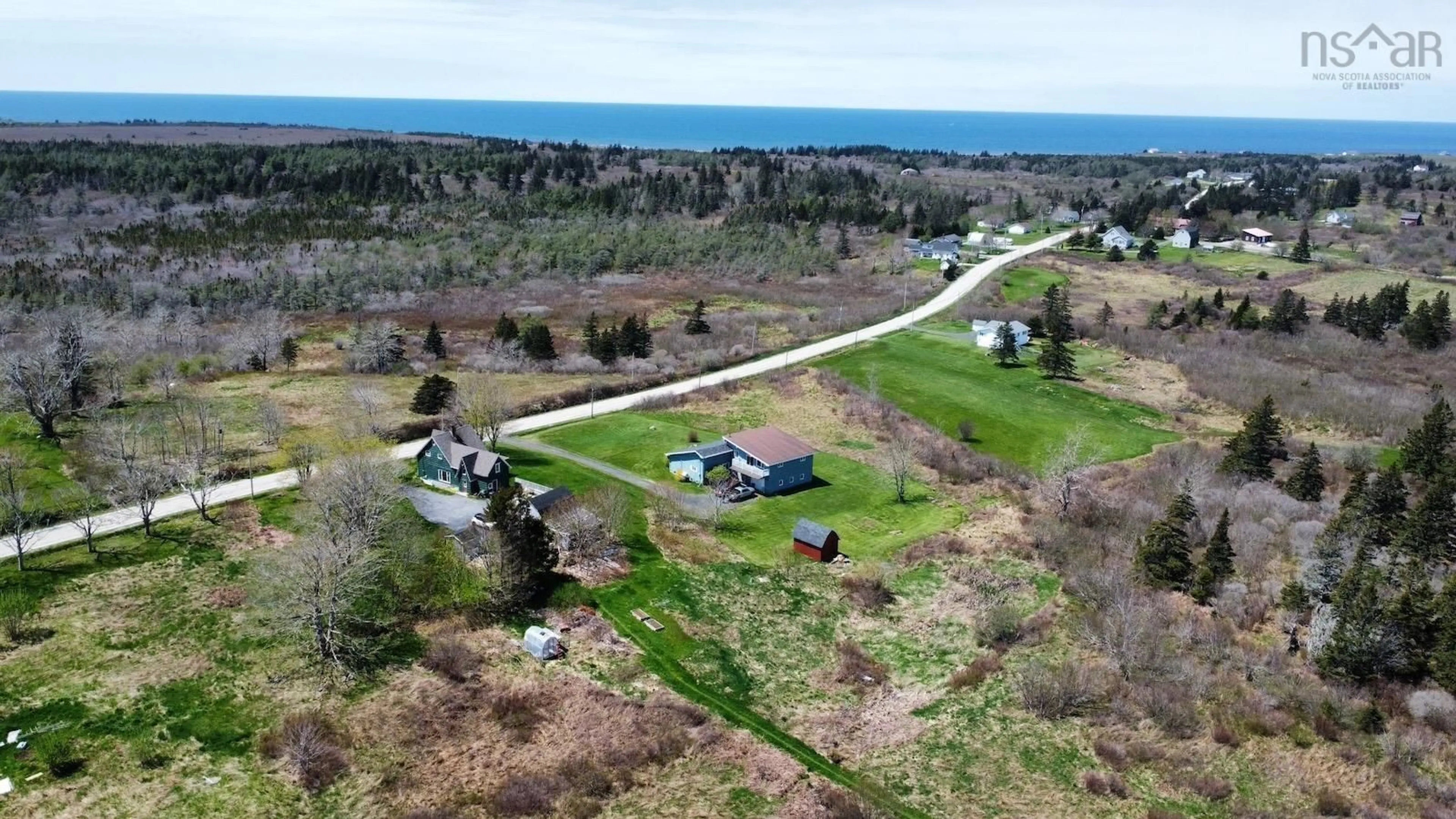 A pic from outside/outdoor area/front of a property/back of a property/a pic from drone, water/lake/river/ocean view for 4494 Highway 1 #1, Woodvale Nova Scotia B5A 5B1