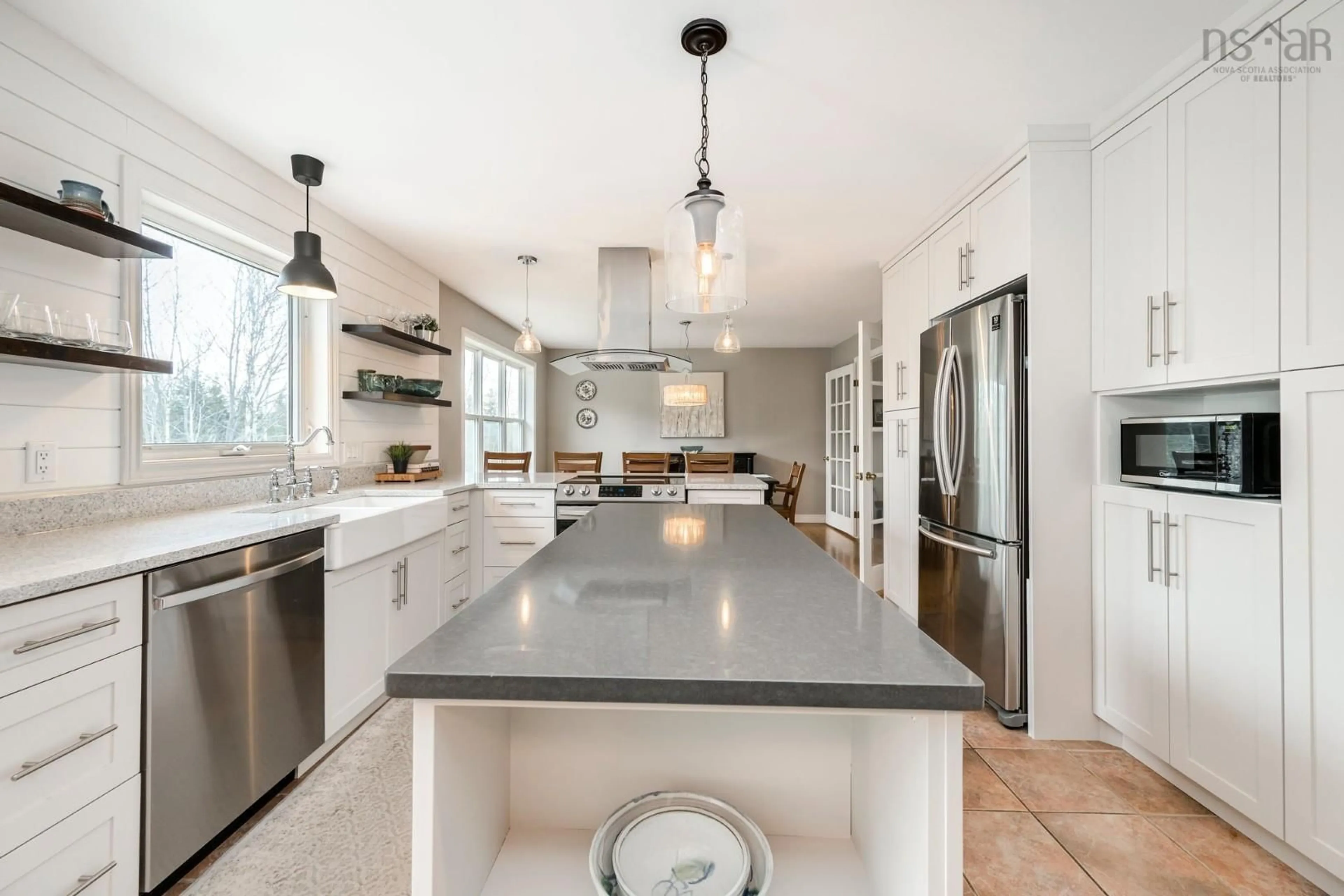 Contemporary kitchen, ceramic/tile floor for 372 St. George Blvd, Hammonds Plains Nova Scotia B4B 1T2