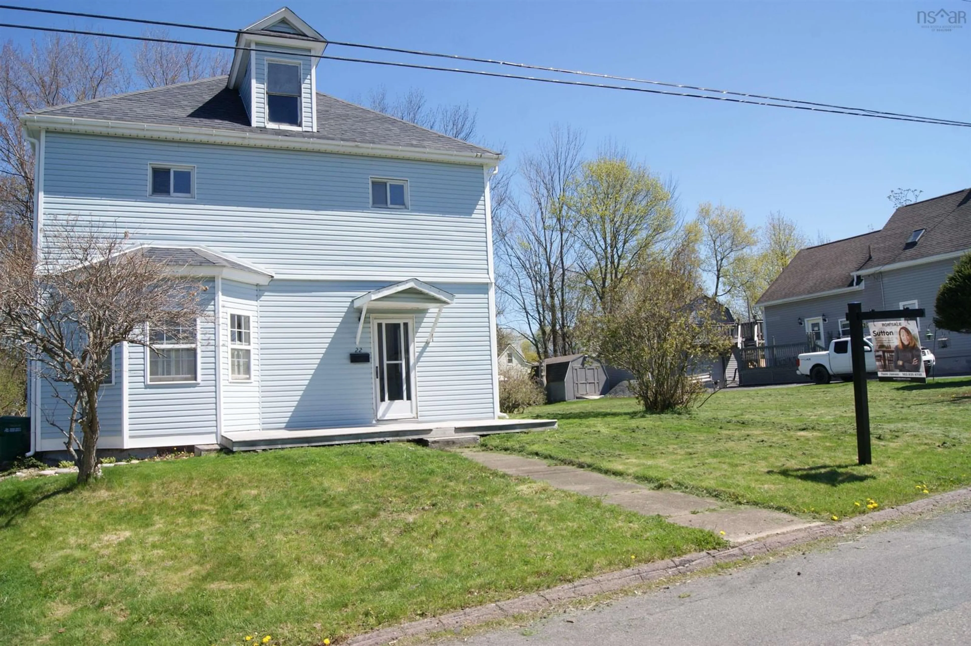 A pic from outside/outdoor area/front of a property/back of a property/a pic from drone, street for 22 Liberty Ave, New Glasgow Nova Scotia B2H 4C8