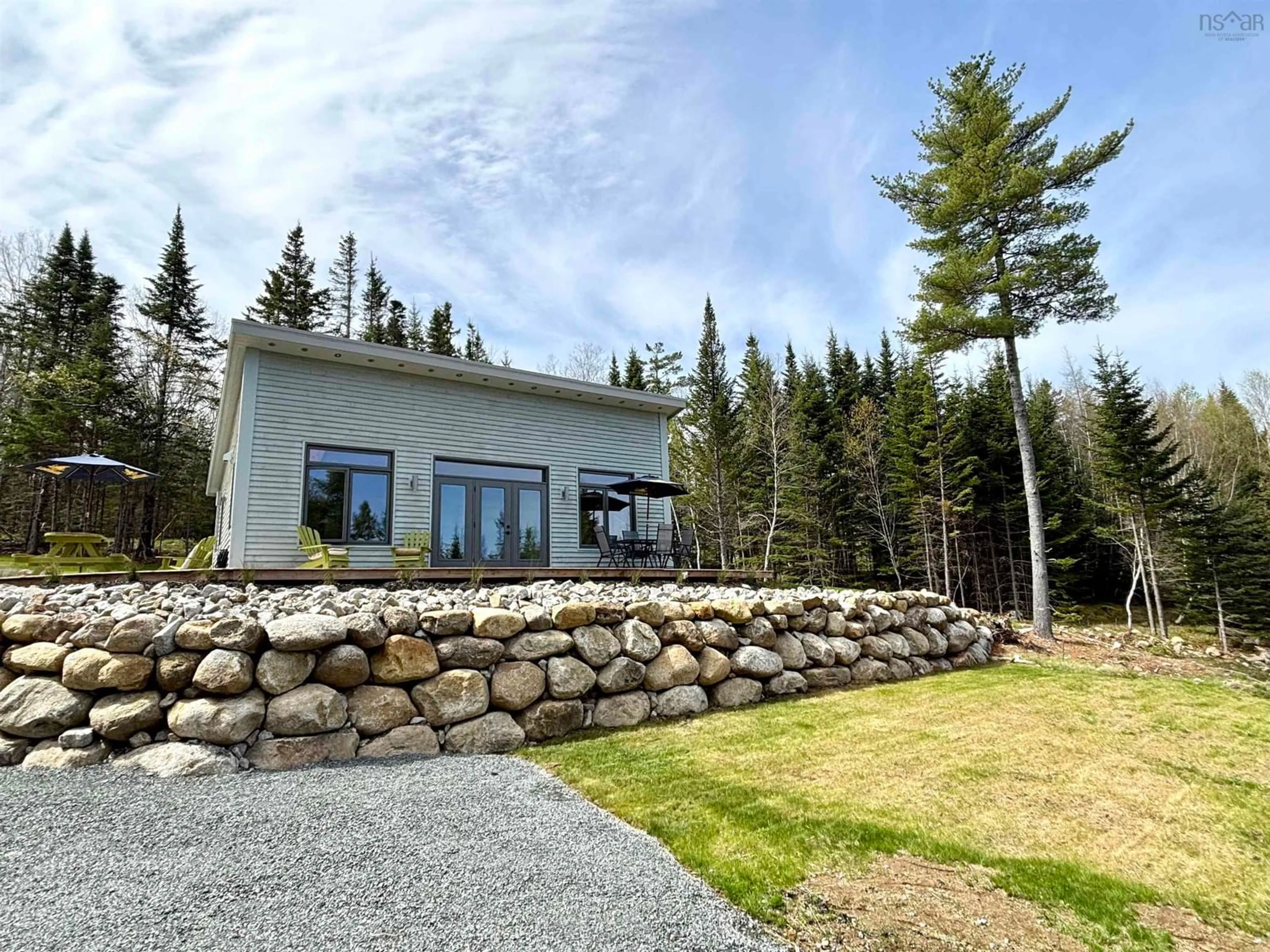 A pic from outside/outdoor area/front of a property/back of a property/a pic from drone, mountain view for 74 Old Oakland Rd, Indian Point Nova Scotia B0J 2E0