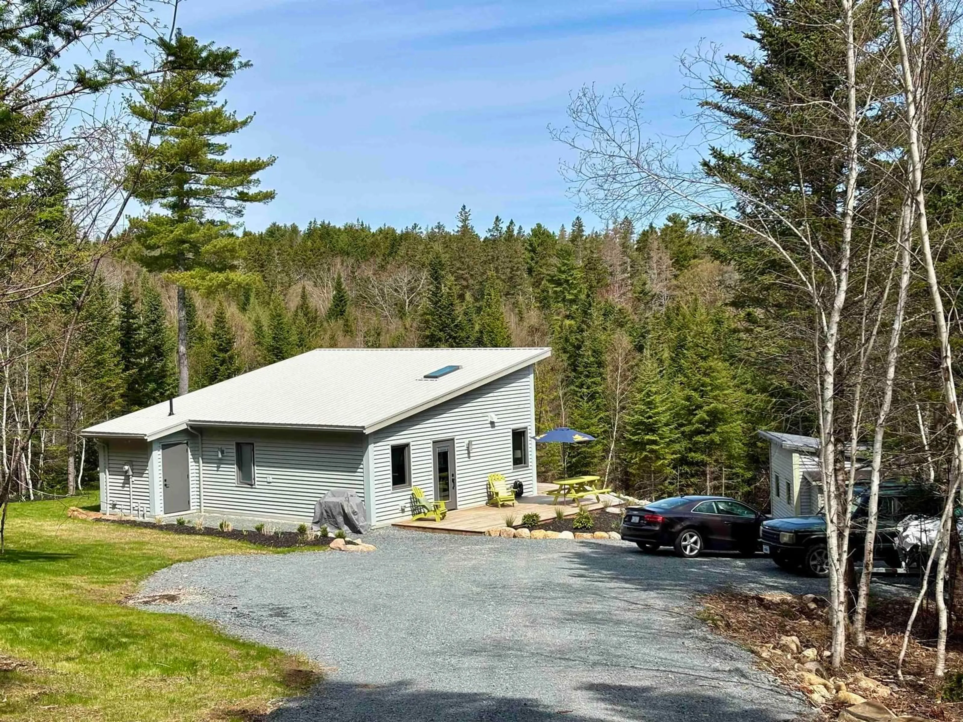 A pic from outside/outdoor area/front of a property/back of a property/a pic from drone, unknown for 74 Old Oakland Rd, Indian Point Nova Scotia B0J 2E0