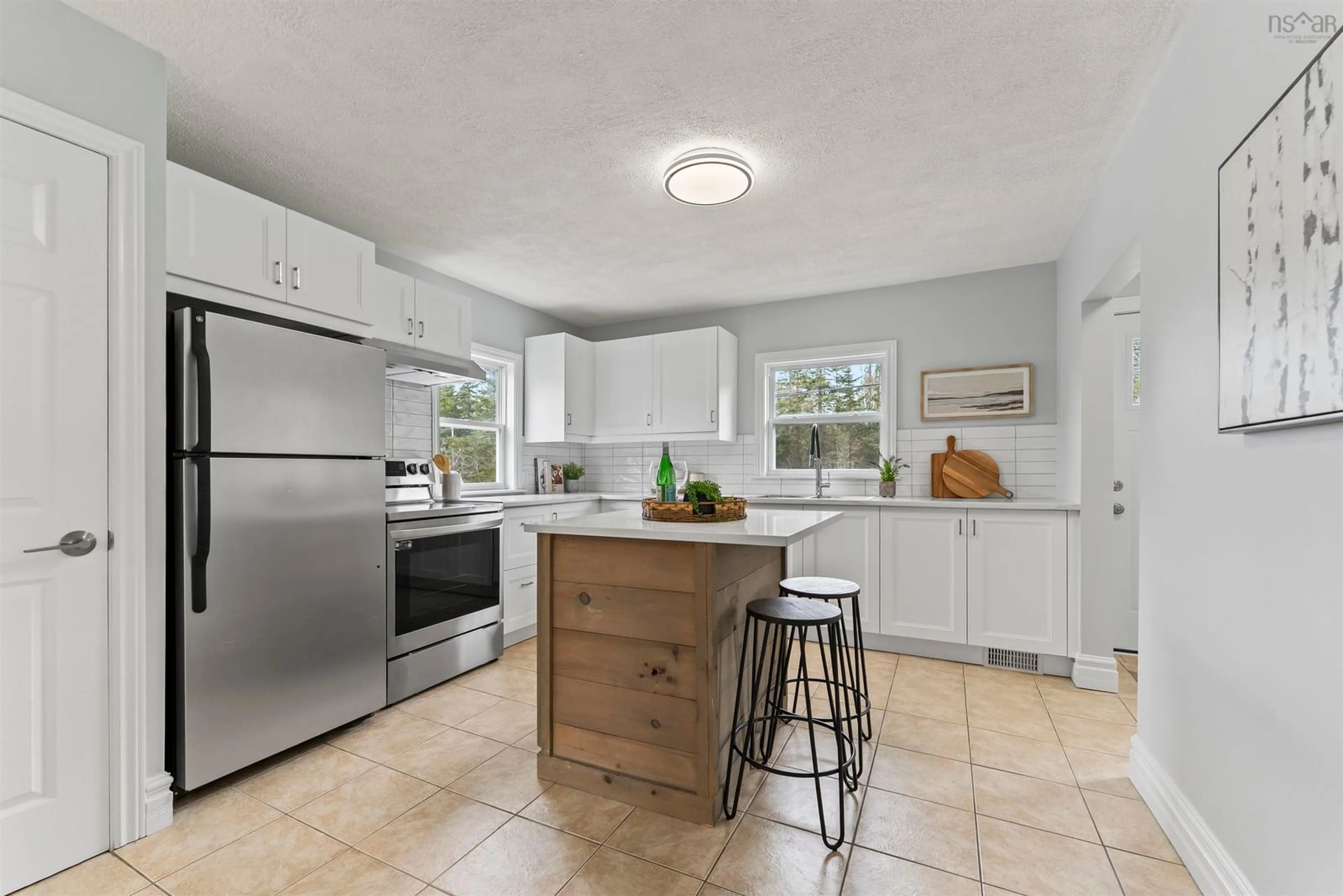 Open concept kitchen, ceramic/tile floor for 981 South Rawdon Rd, Mount Uniacke Nova Scotia B4C 2S2