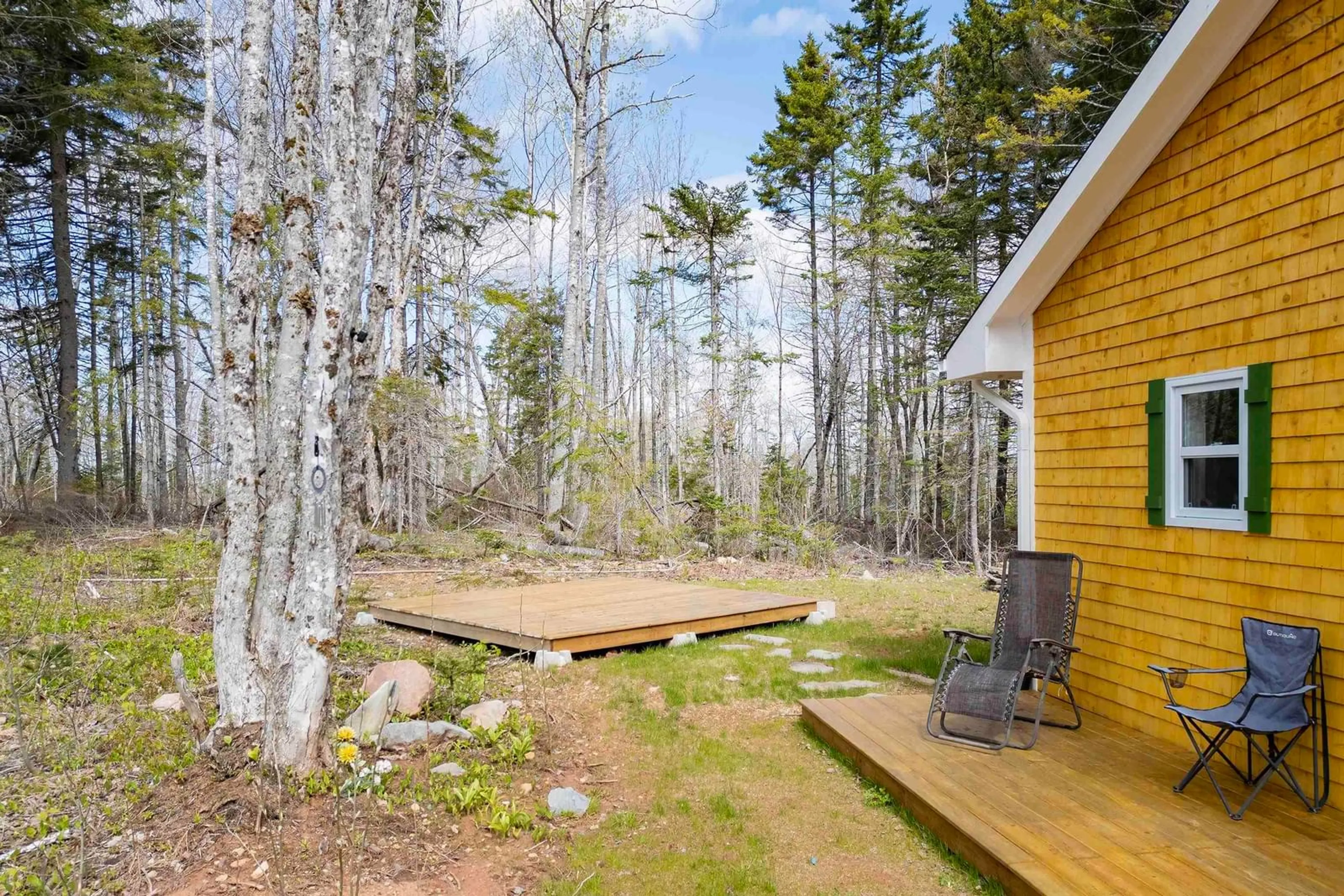Patio, forest/trees view for 78 Whistle Stop Crt, Westchester Nova Scotia B0M 2A0