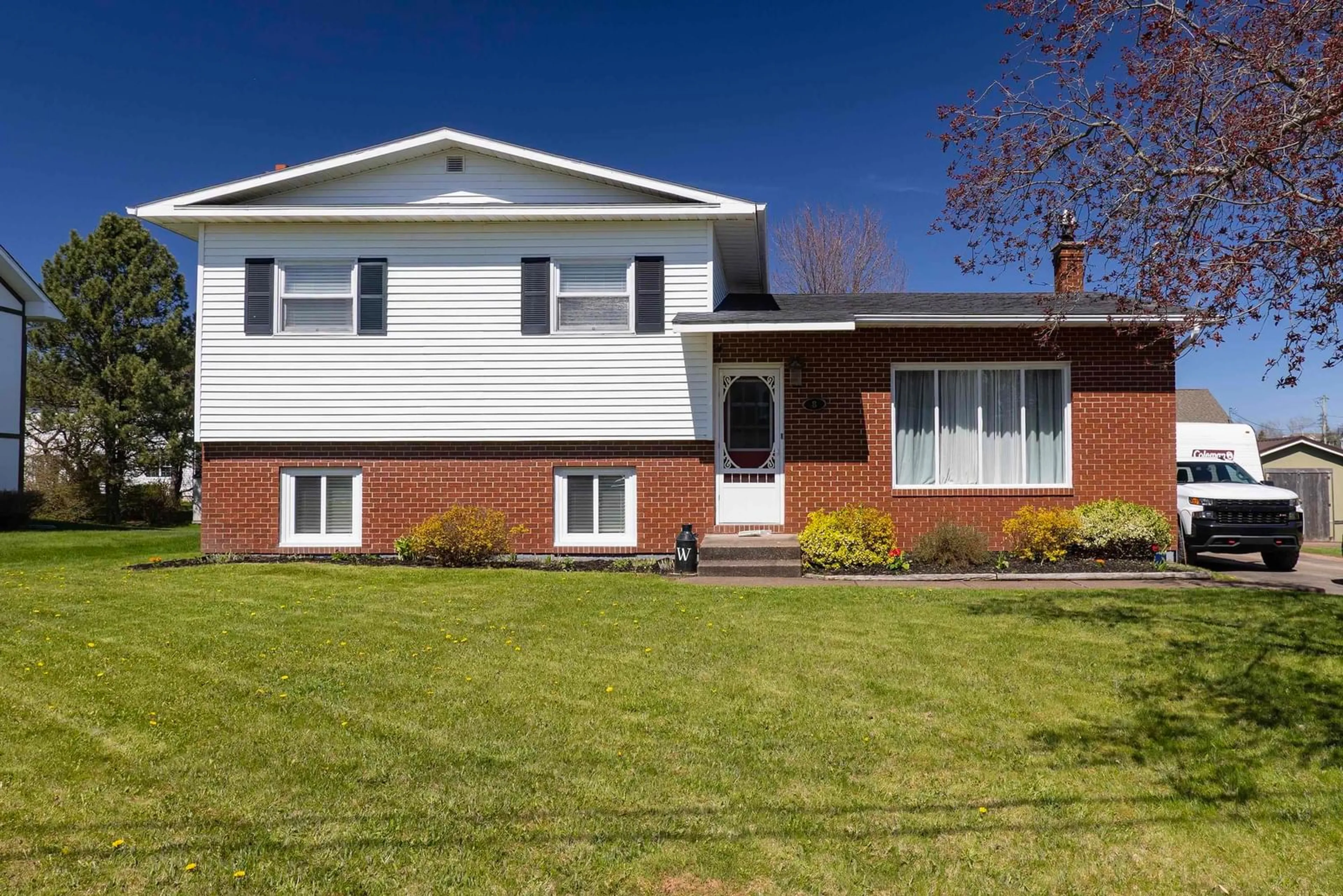 Home with vinyl exterior material, street for 8 Coates St, Amherst Nova Scotia B4H 4J9