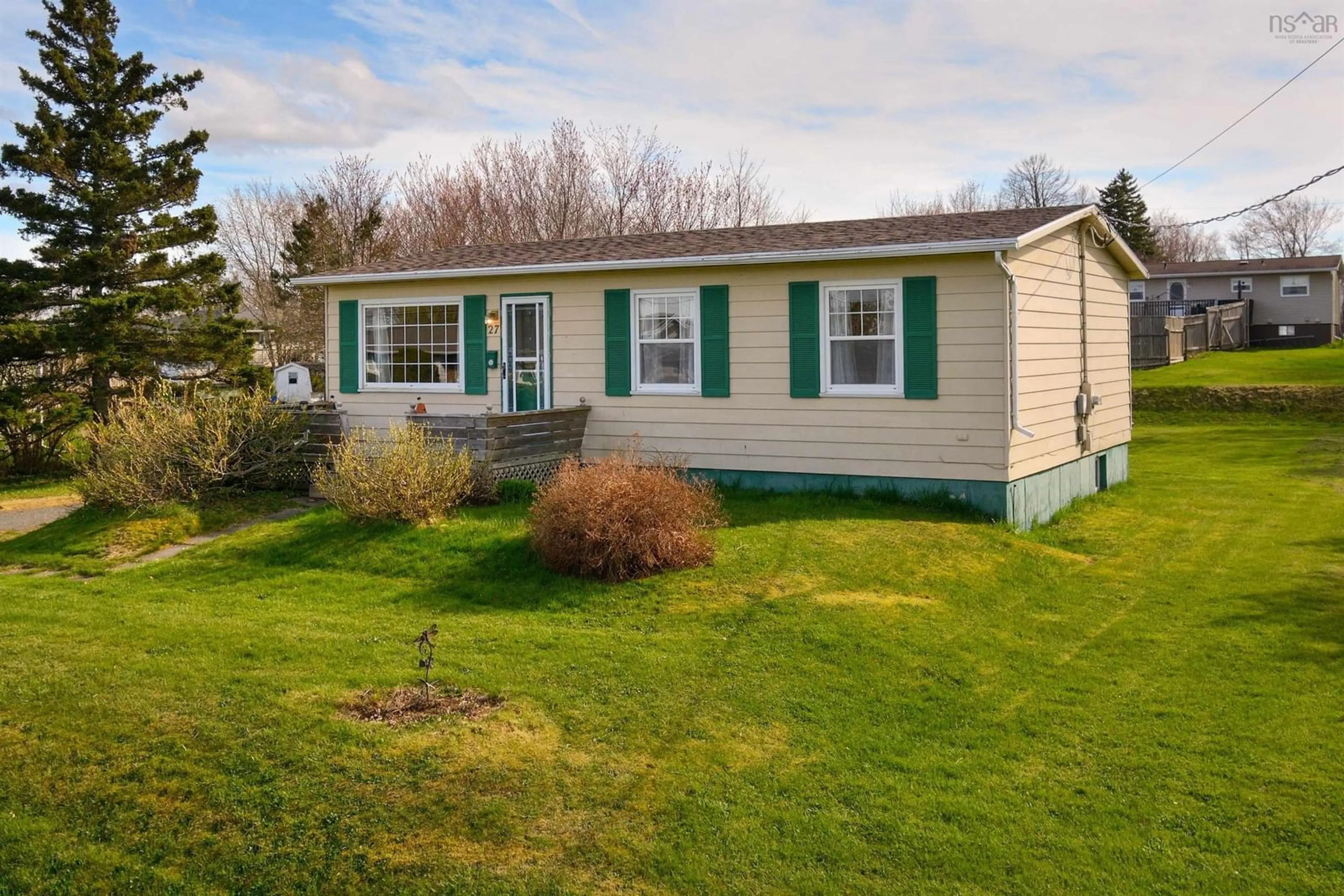 Home with vinyl exterior material, street for 27 Rennett St, Coxheath Nova Scotia B1L 1C8
