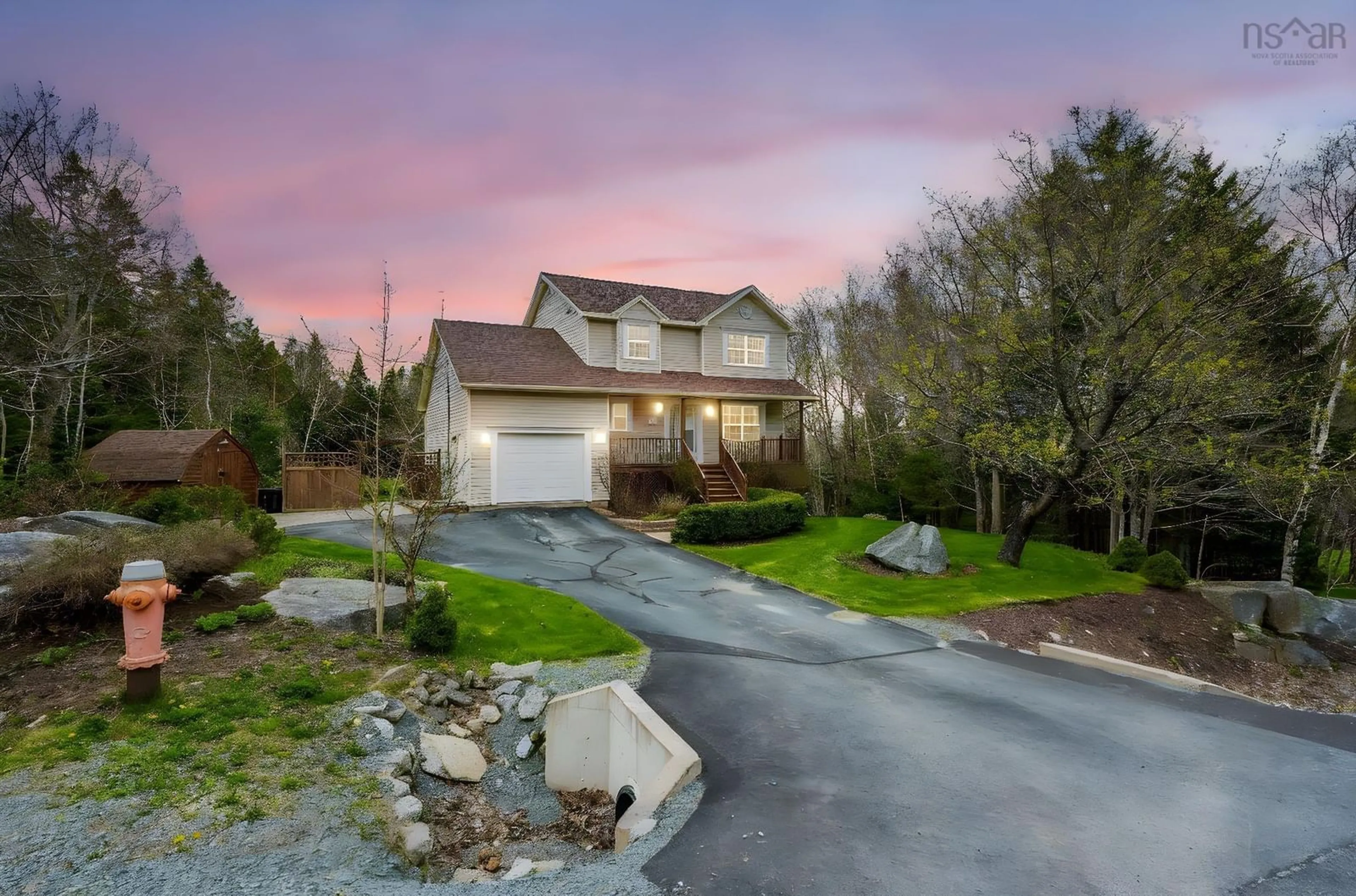 A pic from outside/outdoor area/front of a property/back of a property/a pic from drone, street for 227 St George Blvd, Hammonds Plains Nova Scotia B4B 1K7