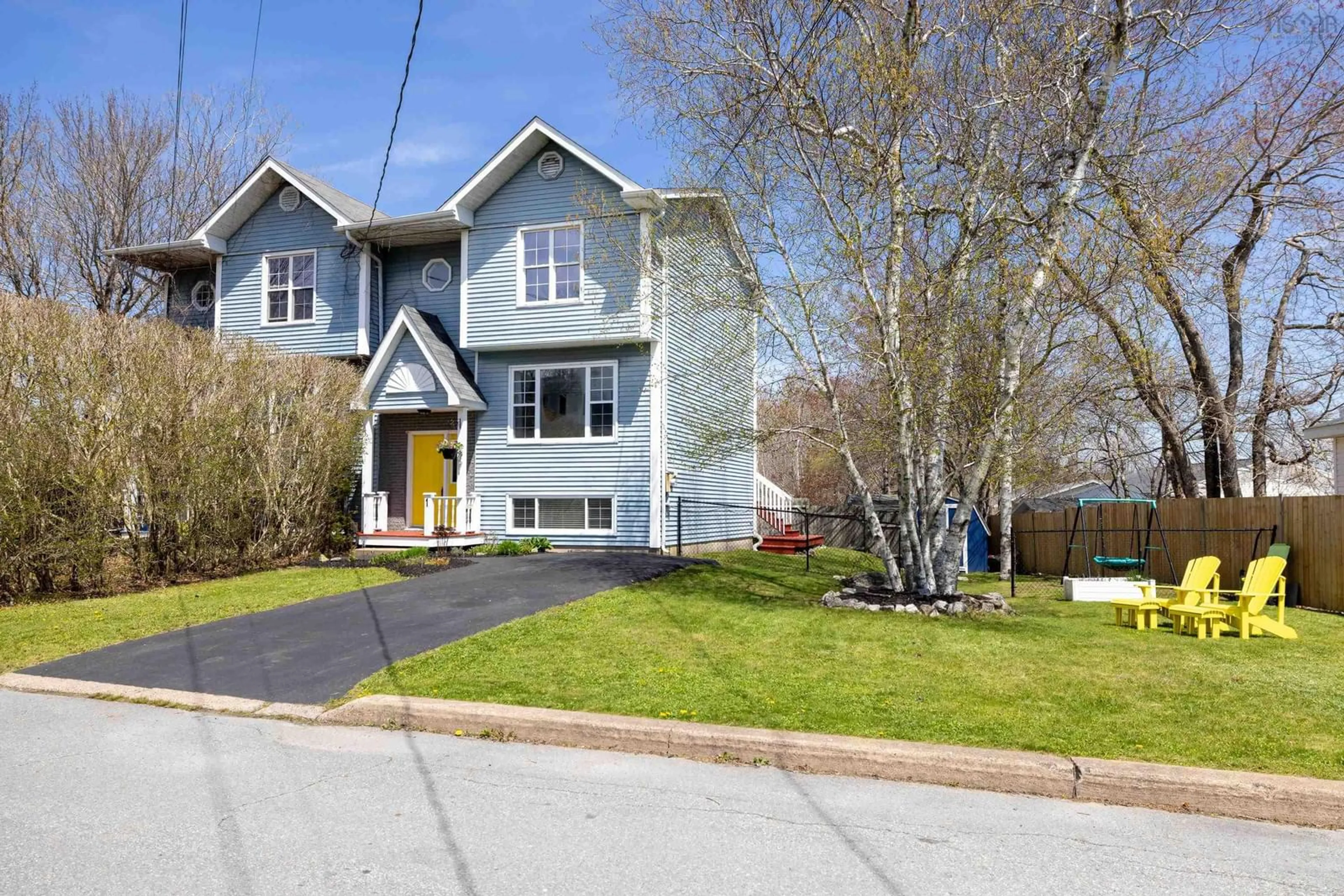 Home with vinyl exterior material, street for 1 Fir Tree Lane, Halifax Nova Scotia B3T 1J9