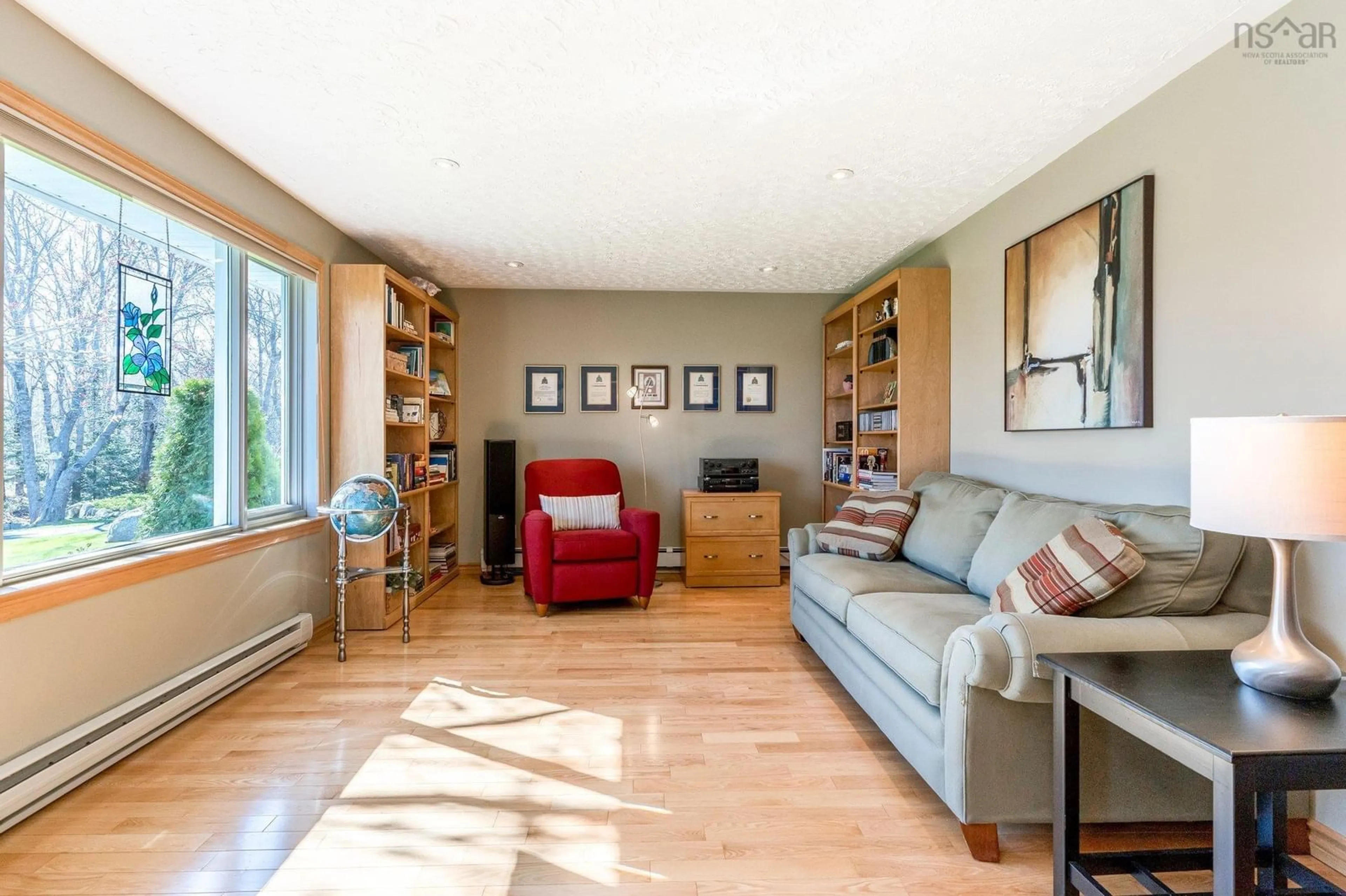 Living room with furniture, wood/laminate floor for 25 Juniper Way, Hubley Nova Scotia B3Z 1A7