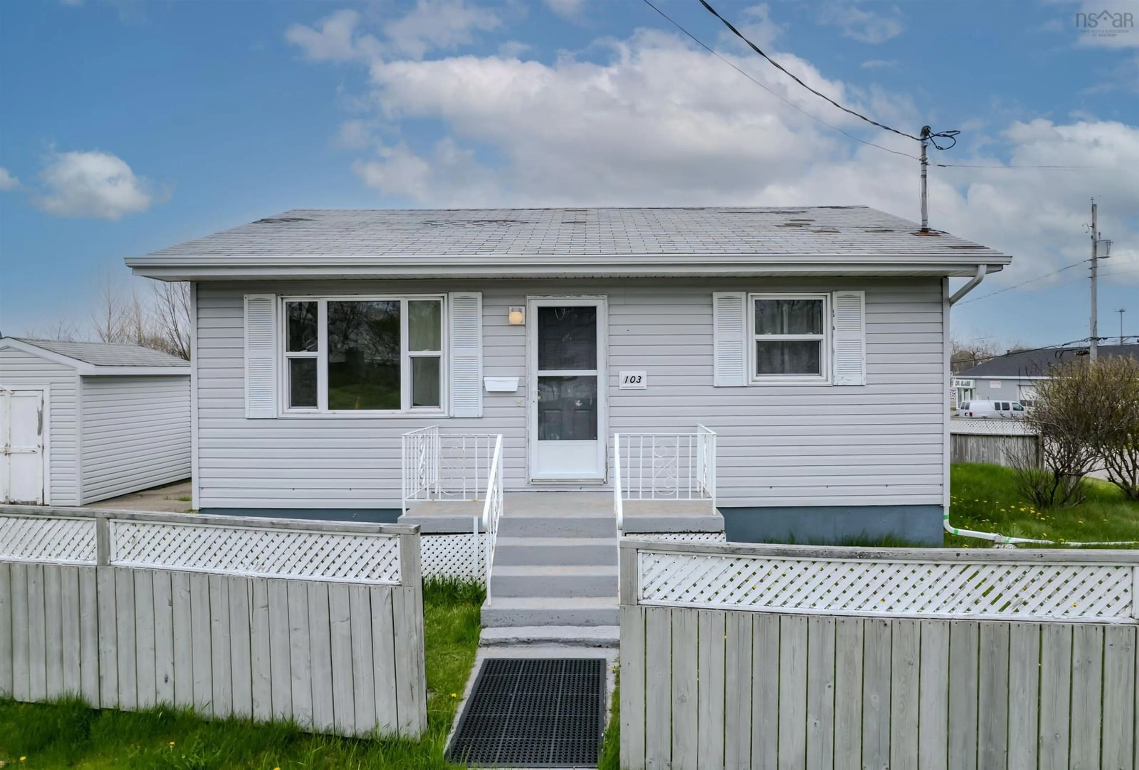 Home with vinyl exterior material, street for 103 Spruce Street, Sydney Nova Scotia B1P 3B3
