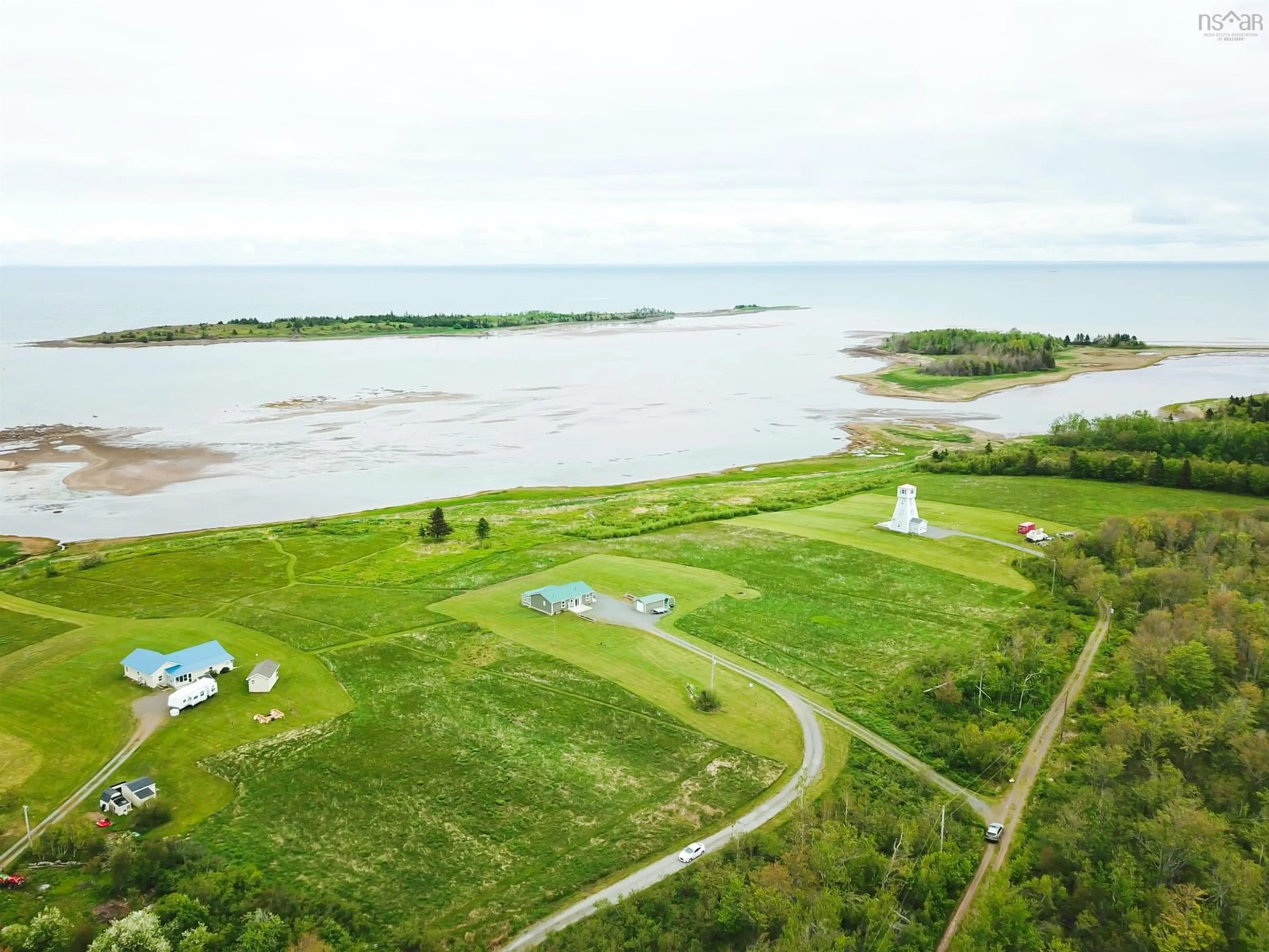 A pic from outside/outdoor area/front of a property/back of a property/a pic from drone, water/lake/river/ocean view for 1353 Blue Sea Rd, Malagash Point Nova Scotia B0K 1E0