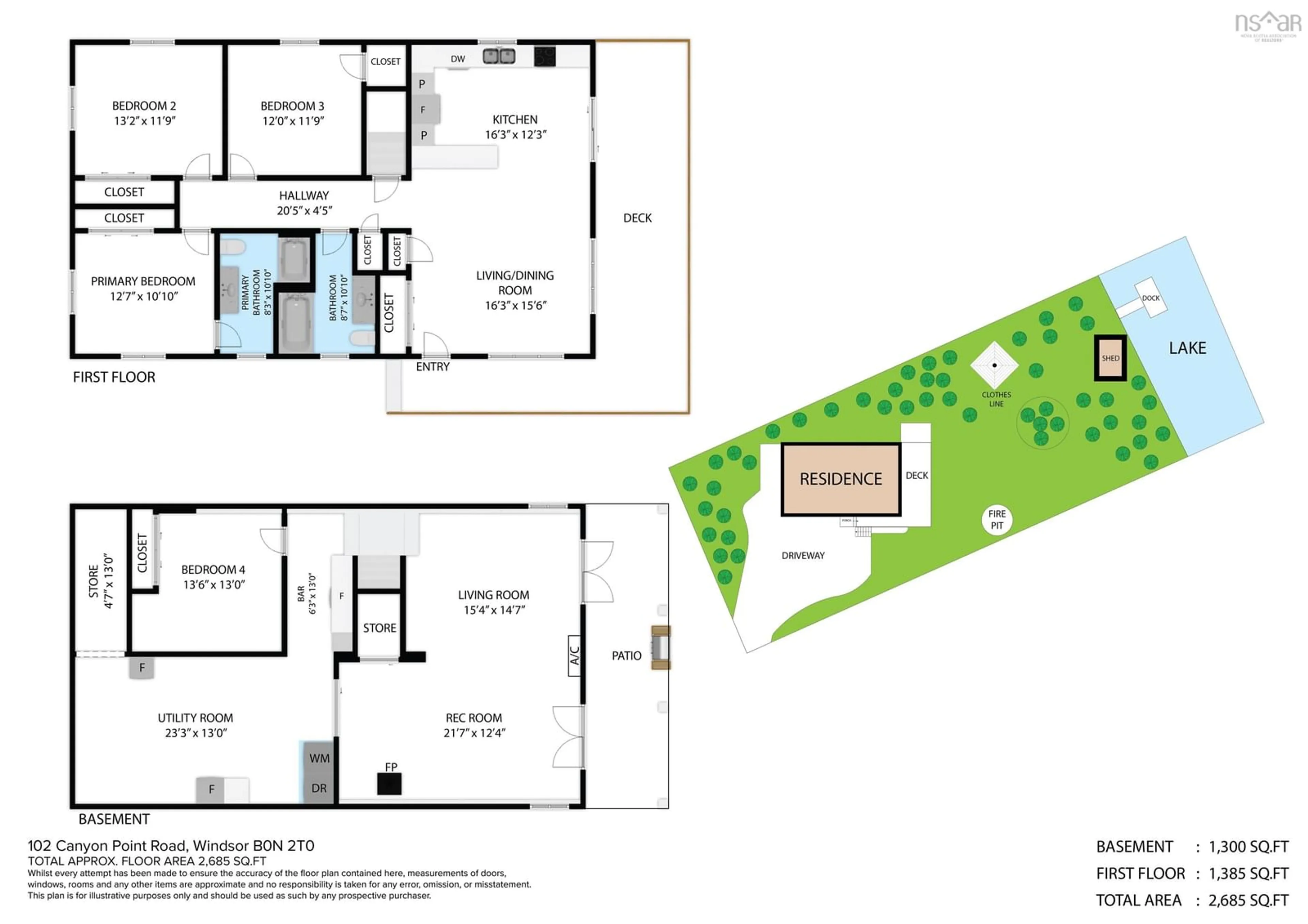 Floor plan for 102 Canyon Point Rd, Vaughan Nova Scotia B0N 2T0