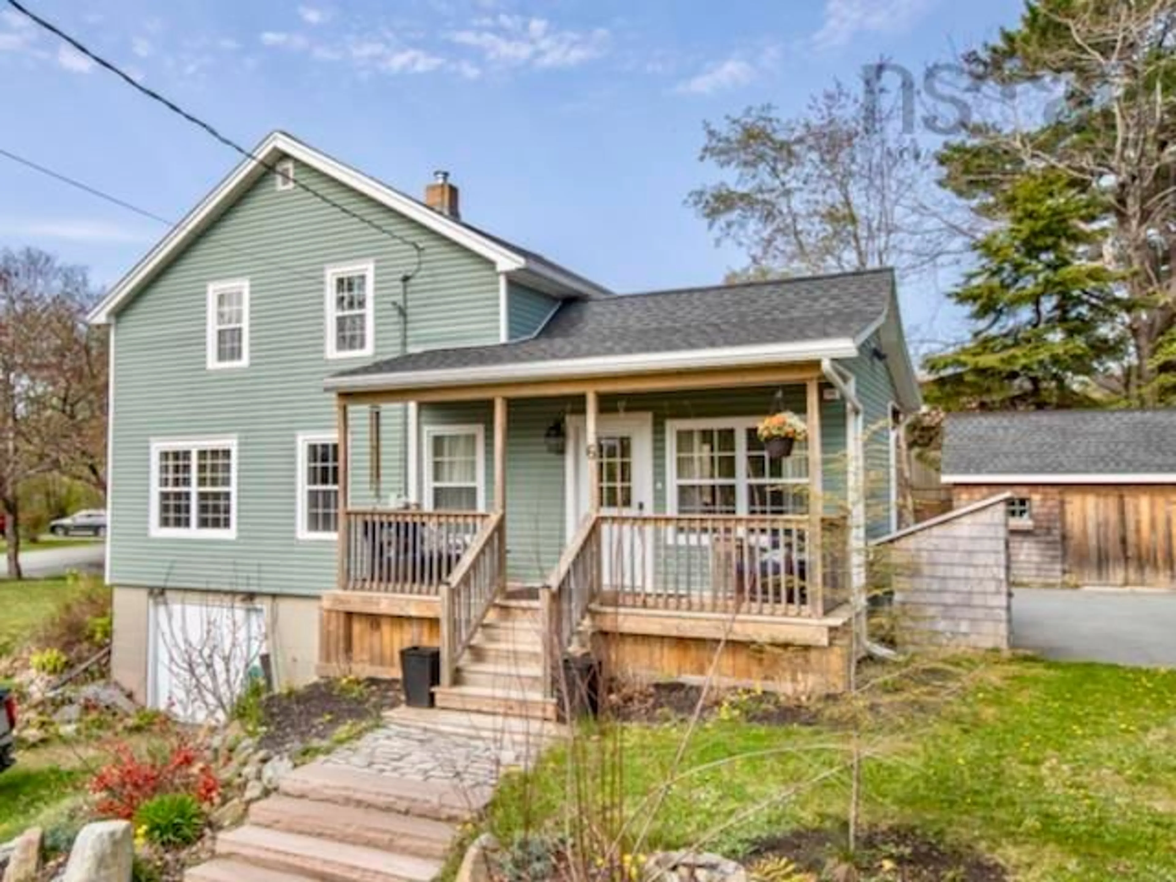 Home with vinyl exterior material, street for 6 Hall Rd, Waverley Nova Scotia B2R 1N2