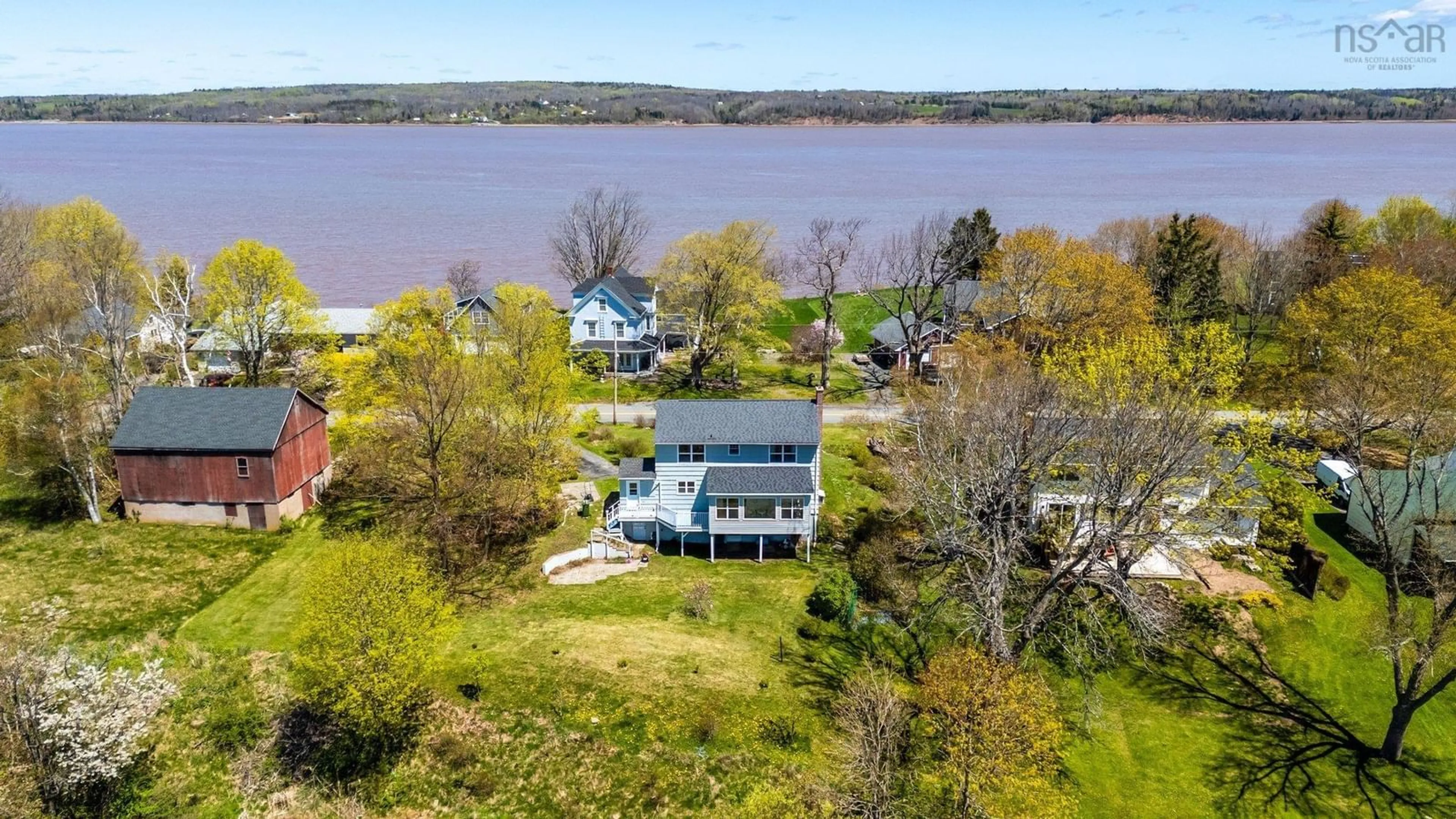 A pic from outside/outdoor area/front of a property/back of a property/a pic from drone, water/lake/river/ocean view for 121 Avon St, Hants Border Nova Scotia B0P 1P0