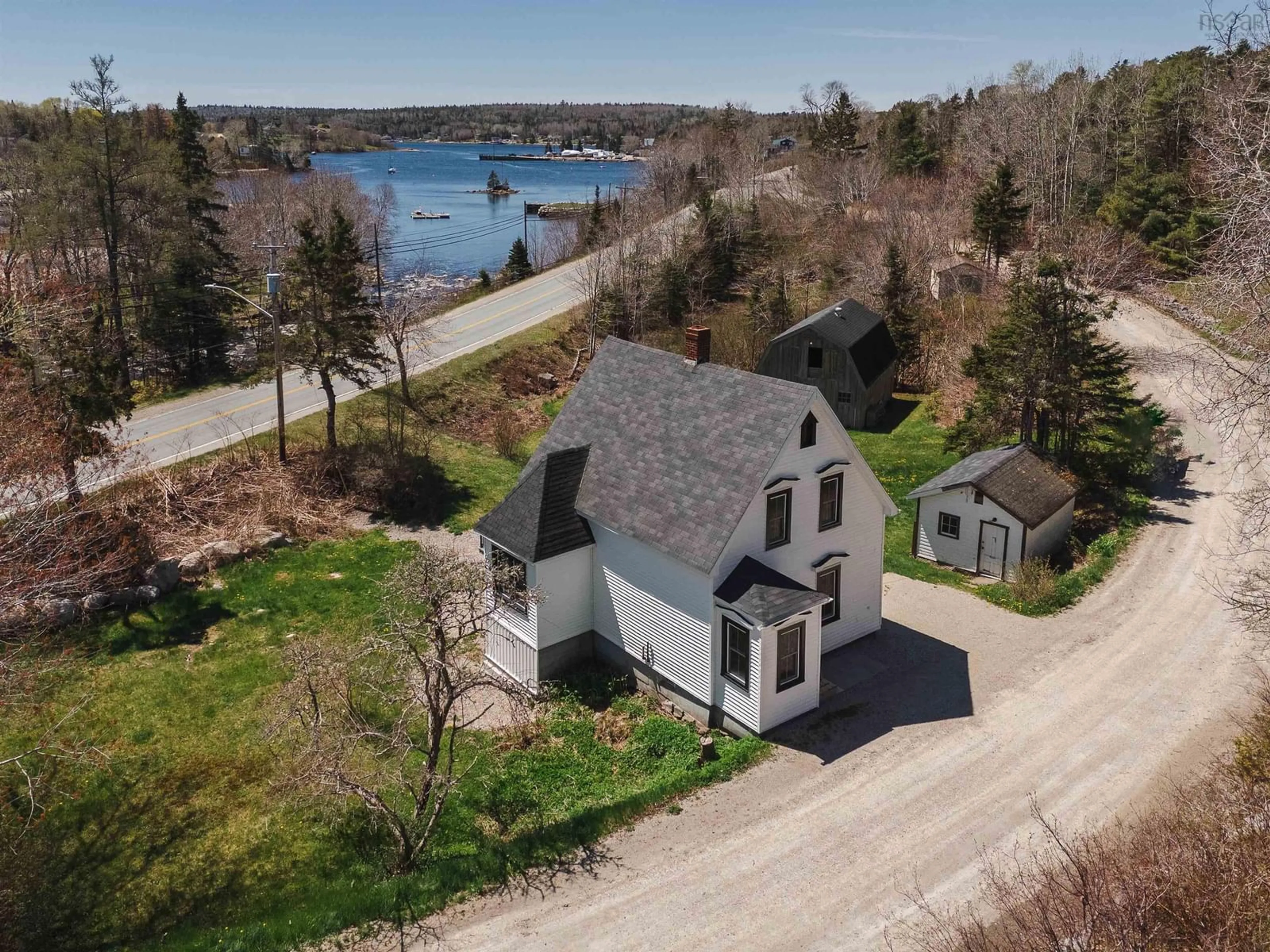 A pic from outside/outdoor area/front of a property/back of a property/a pic from drone, water/lake/river/ocean view for 2 Old Post Rd, Hubbards Nova Scotia B0J 1T0