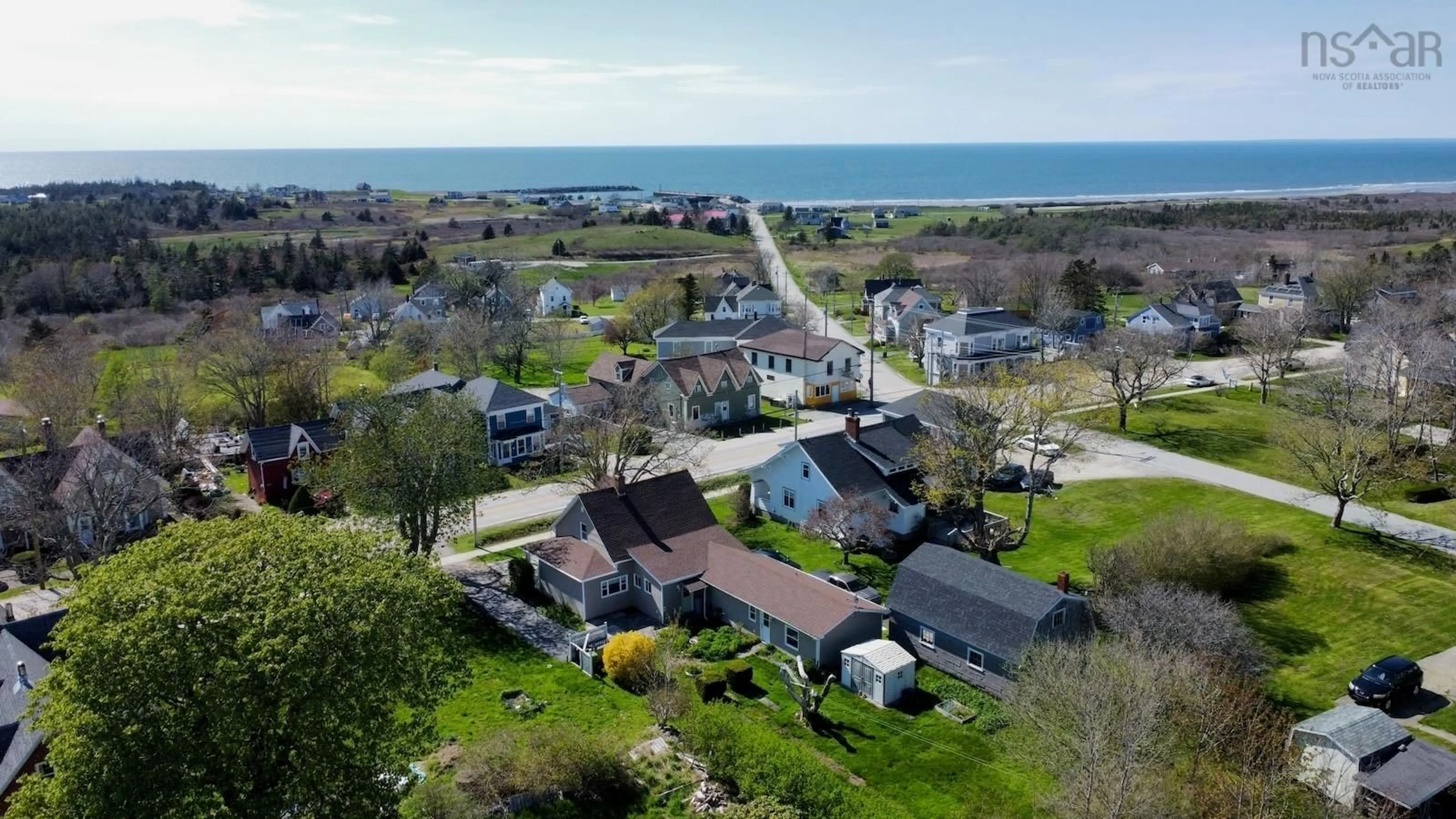 A pic from outside/outdoor area/front of a property/back of a property/a pic from drone, water/lake/river/ocean view for 3190 Highway 1, Port Maitland Nova Scotia B5A 5T3