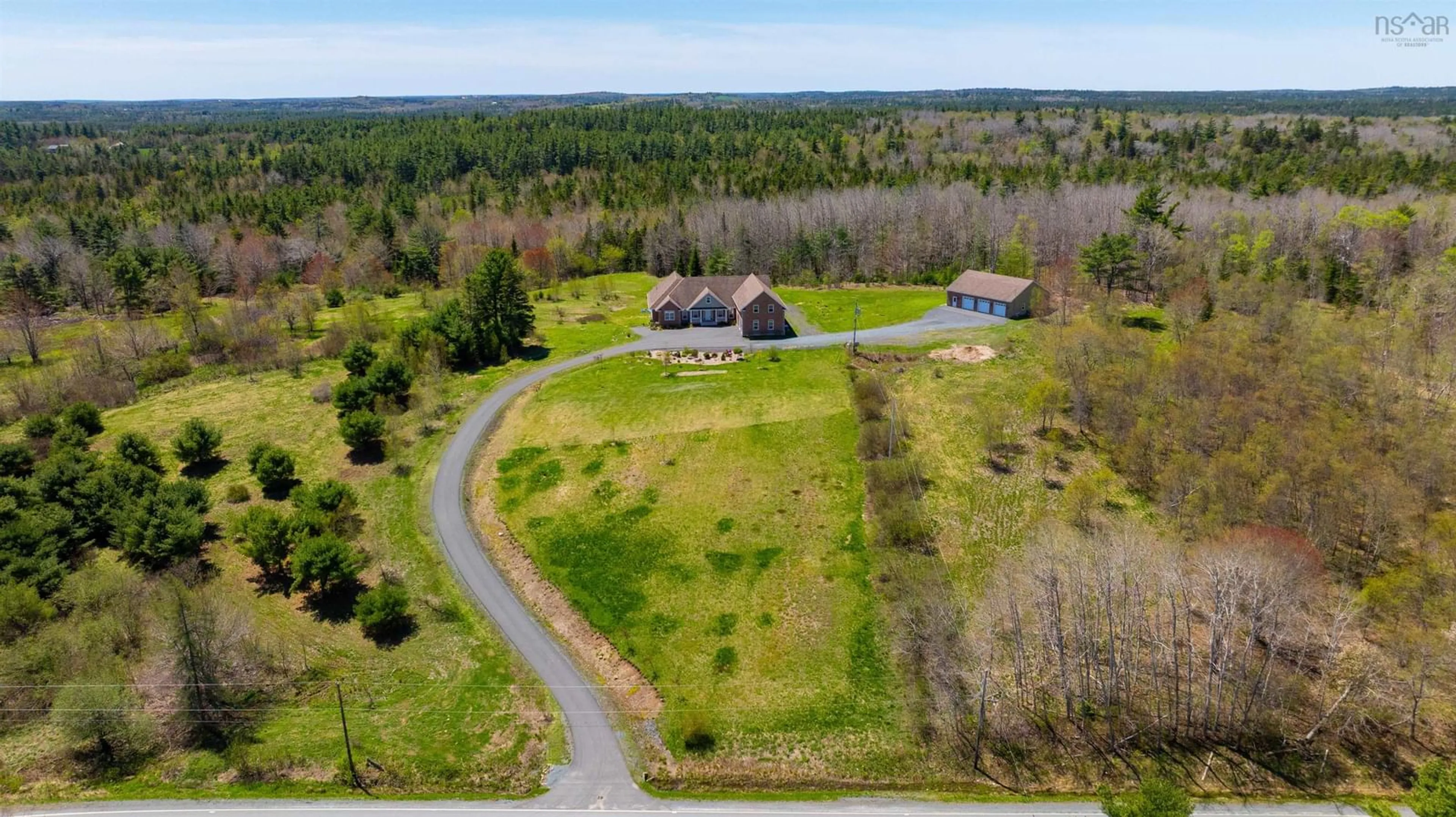 A pic from outside/outdoor area/front of a property/back of a property/a pic from drone, water/lake/river/ocean view for 4395 Highway 325, Newcombville Nova Scotia B4V 7W1