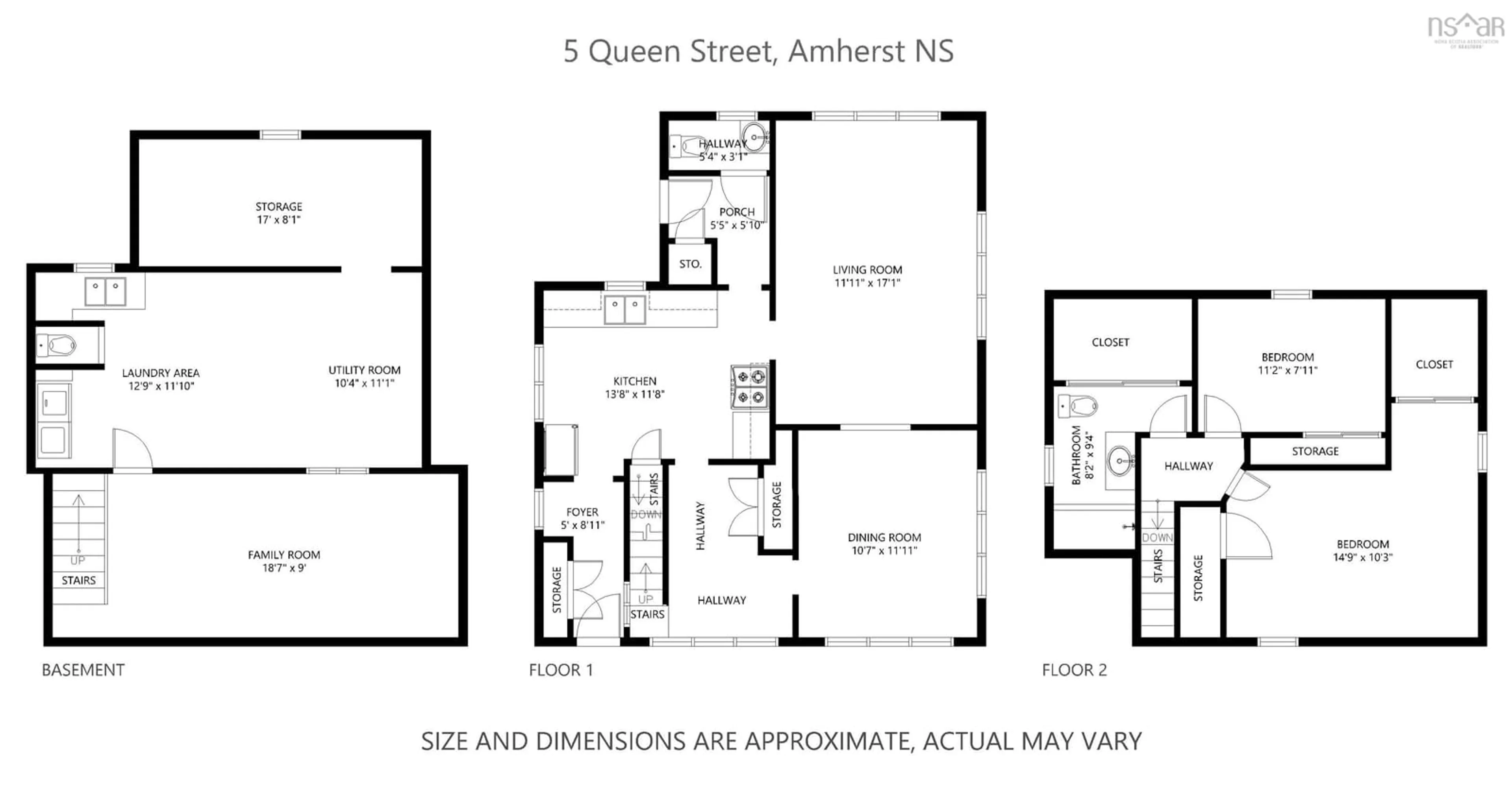 Floor plan for 5 Queen St, Amherst Nova Scotia B4H 1P7