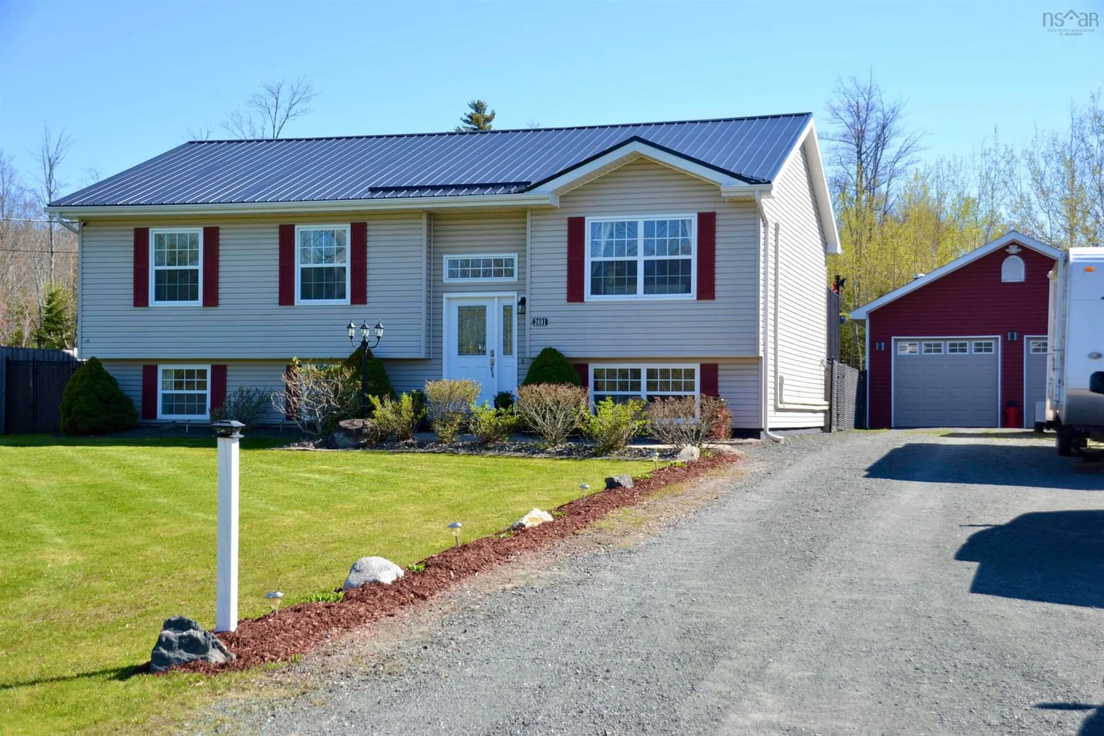 Home with vinyl exterior material, street for 2401 Truro Rd, Westville Nova Scotia B0K 2A0
