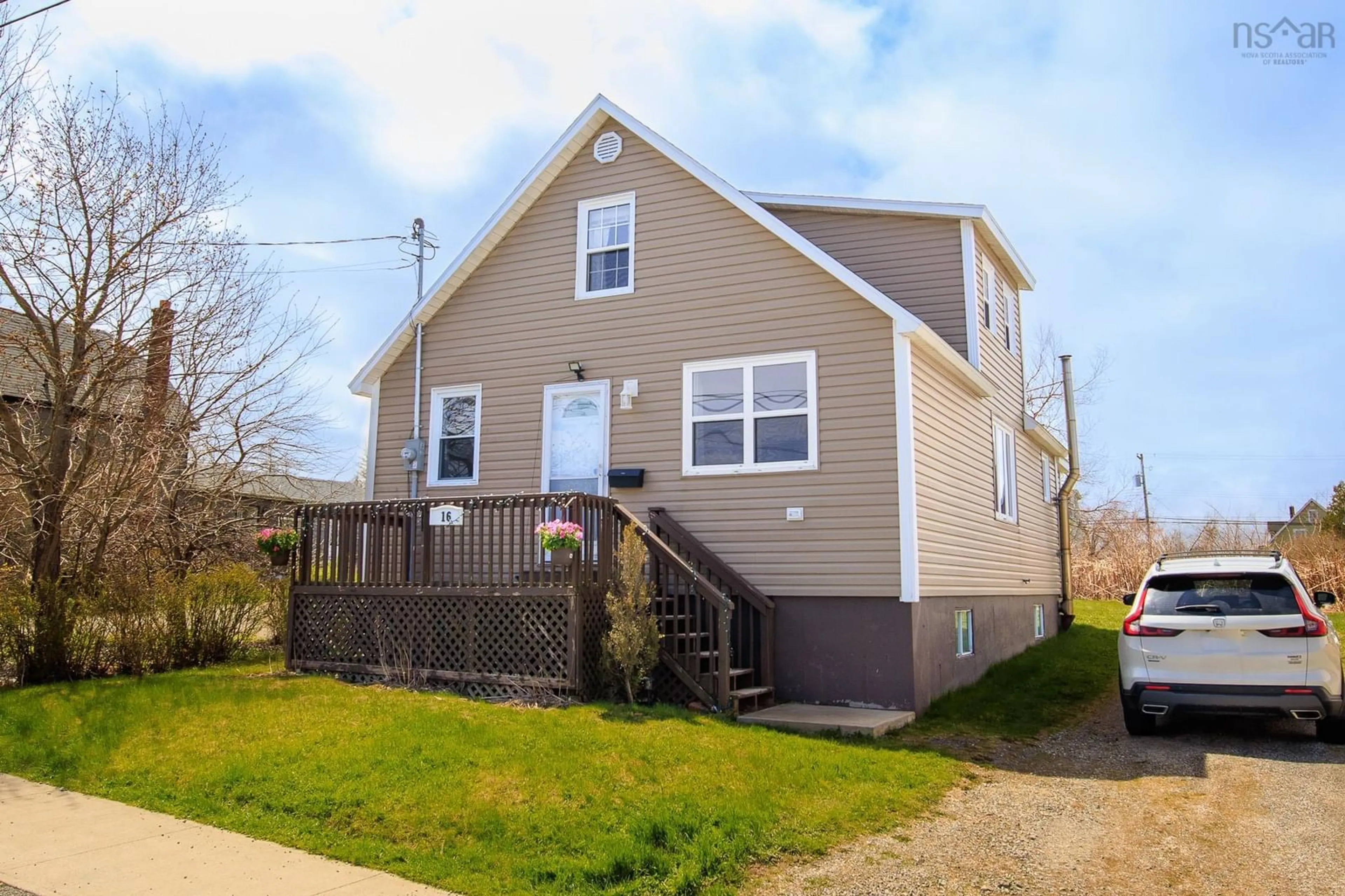 Home with vinyl exterior material, street for 16 Dragatis Street, Glace Bay Nova Scotia B1A 2B5
