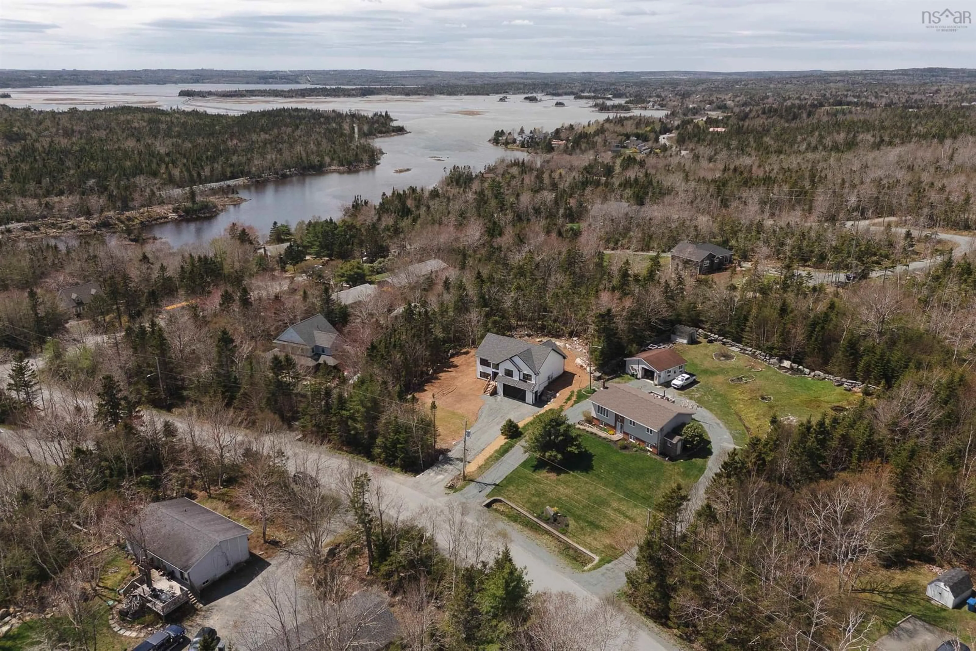 A pic from outside/outdoor area/front of a property/back of a property/a pic from drone, water/lake/river/ocean view for 79 David Dr, Lawrencetown Nova Scotia B2Z 1R7