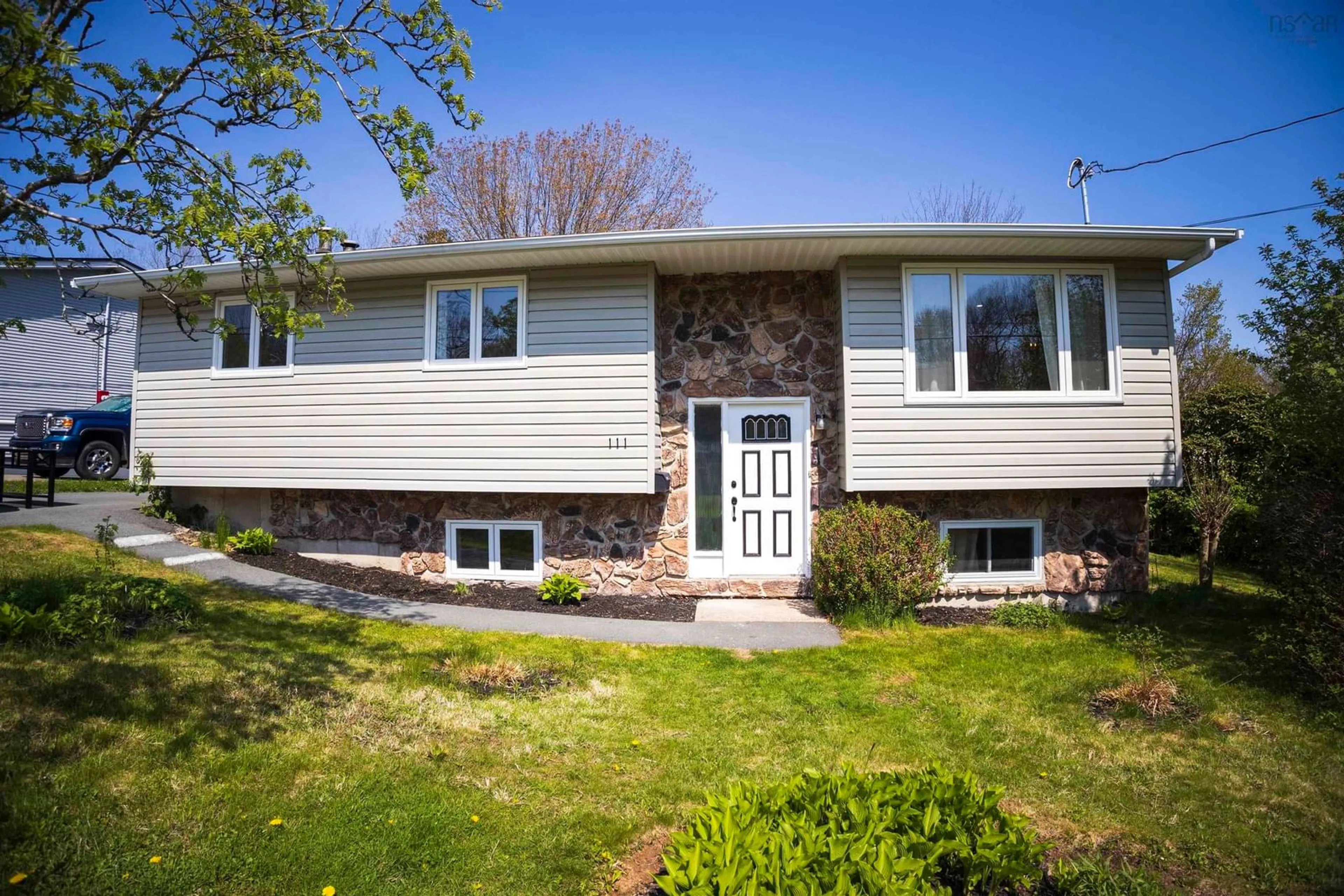 Home with vinyl exterior material, street for 111 Rankin Dr, Lower Sackville Nova Scotia B4C 3A7