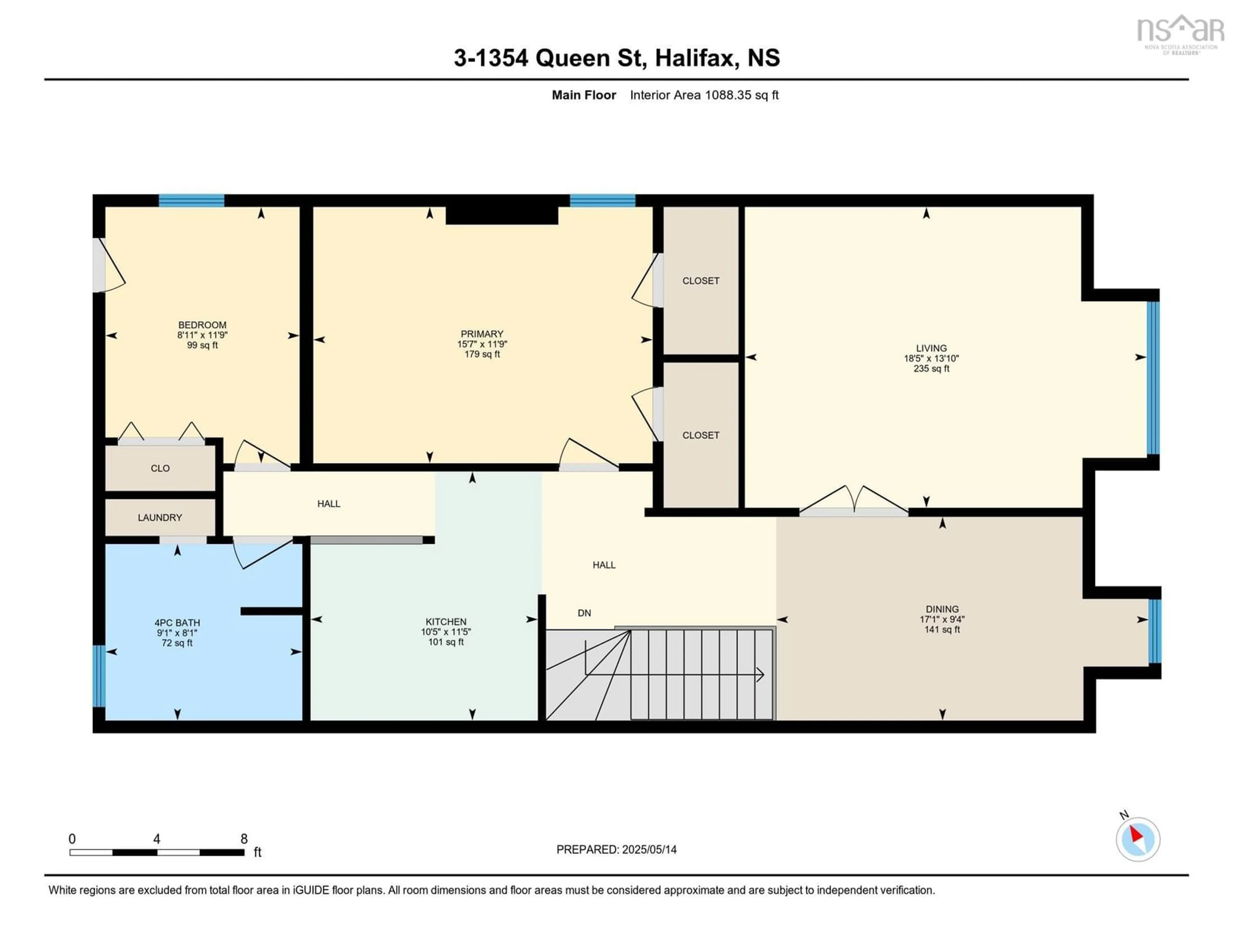 Floor plan for 3 1354 Queen St, Halifax Nova Scotia B3J 2H5