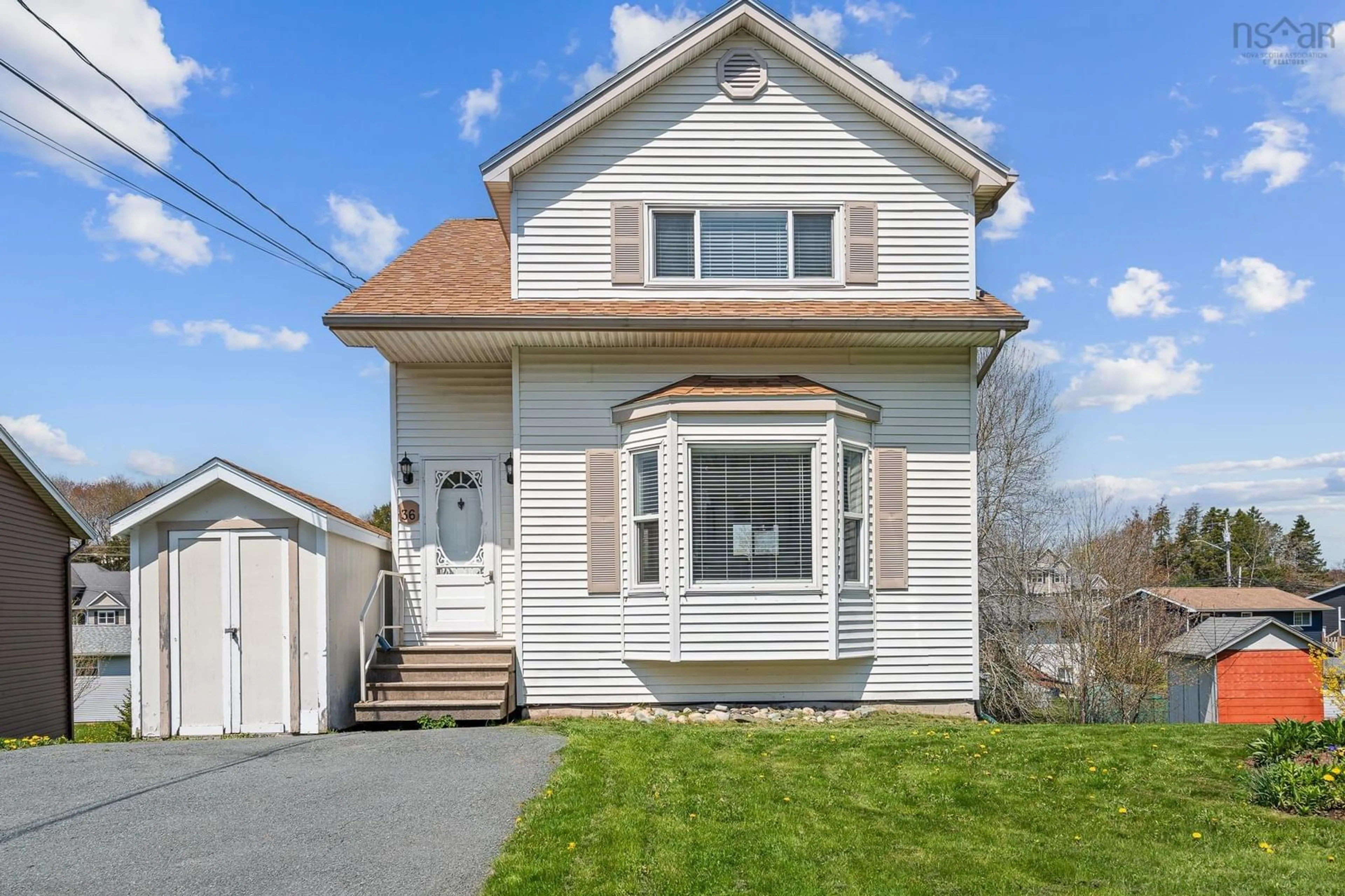 Home with vinyl exterior material, street for 36 Boxwood Cres, Lower Sackville Nova Scotia B4C 3Z1