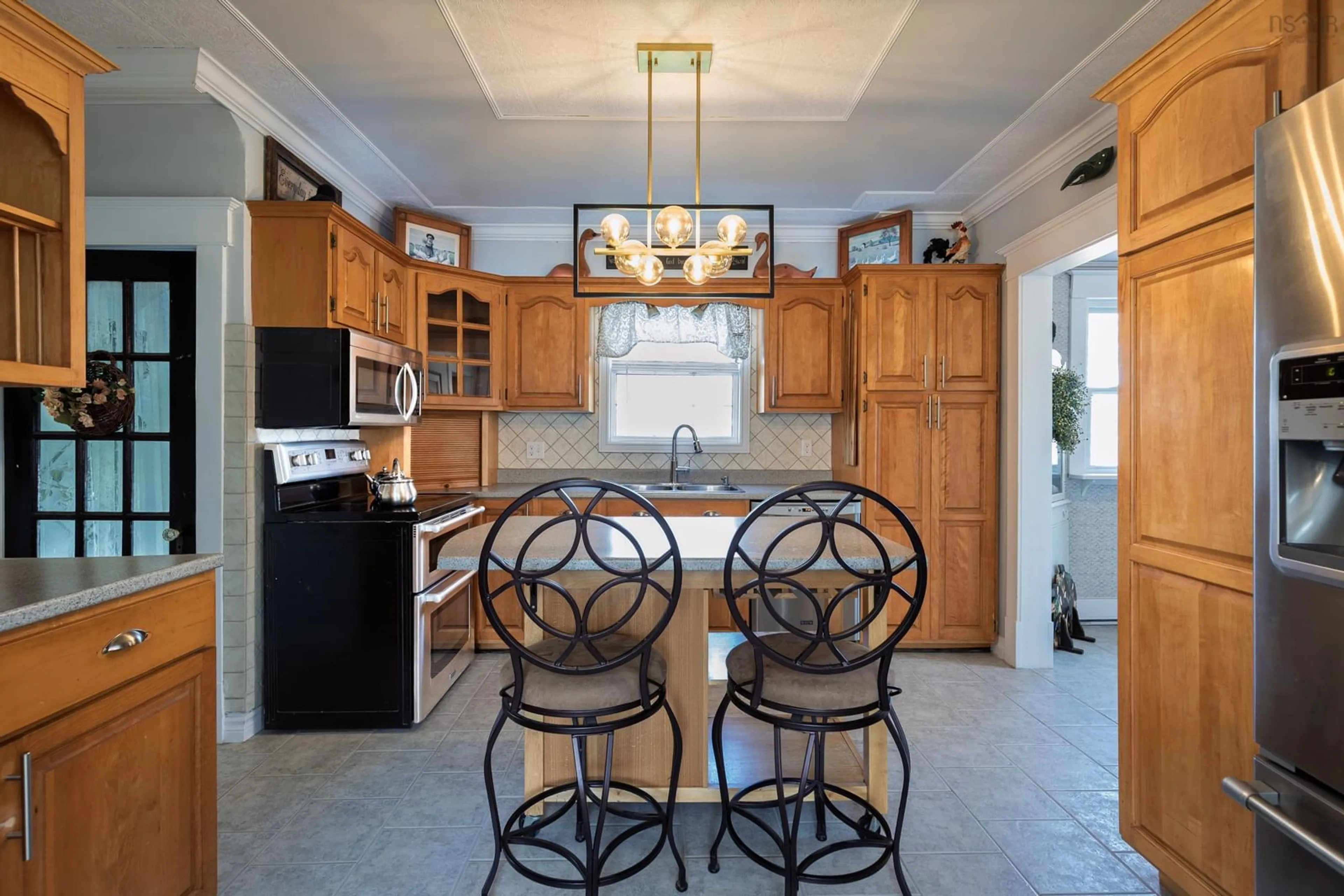 Open concept kitchen, ceramic/tile floor for 74 Kitchener St, Stewiacke Nova Scotia B0N 2J0