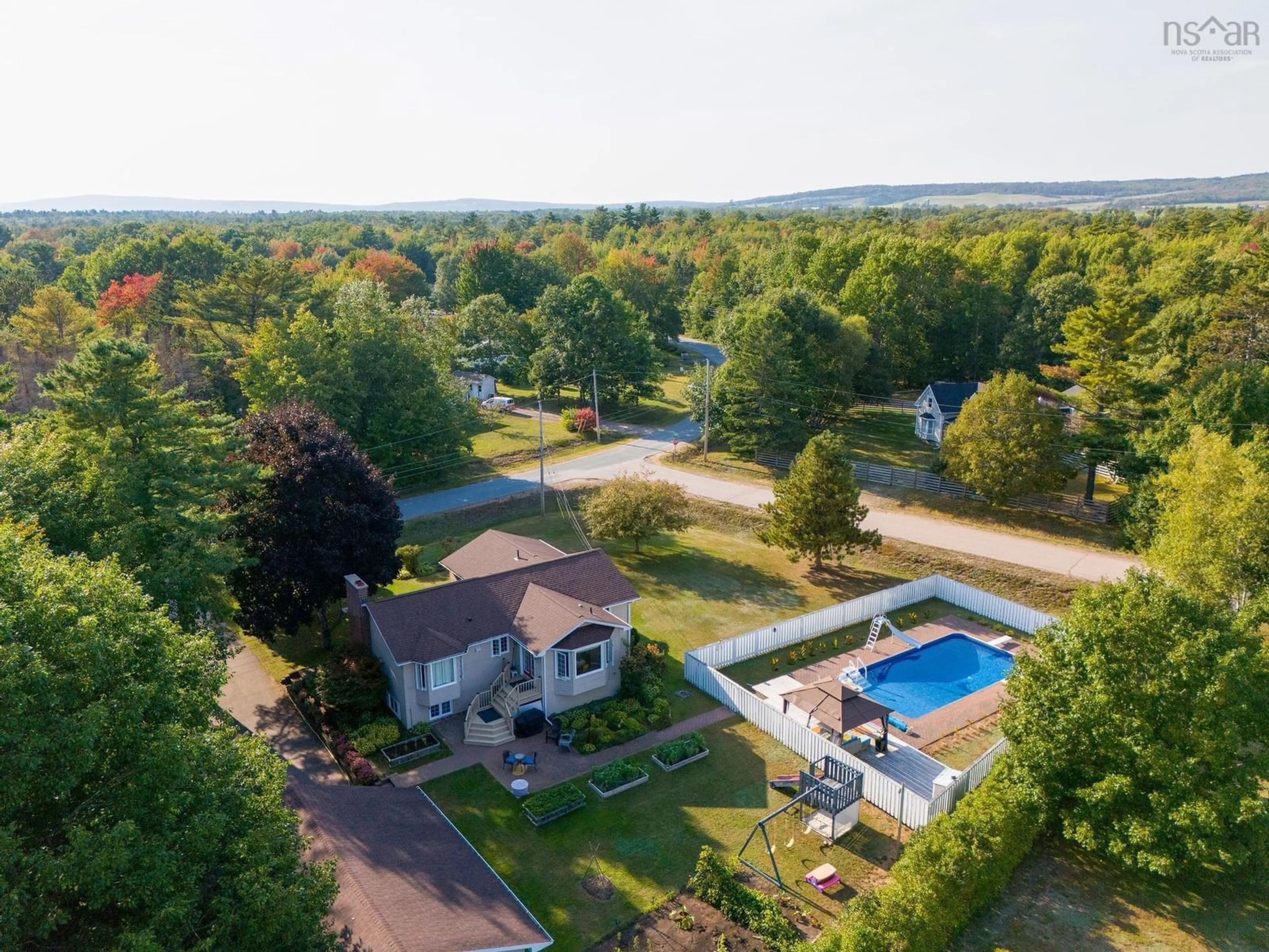 A pic from outside/outdoor area/front of a property/back of a property/a pic from drone, water/lake/river/ocean view for 99 Krista Dr, Wilmot Nova Scotia B0P 1W0
