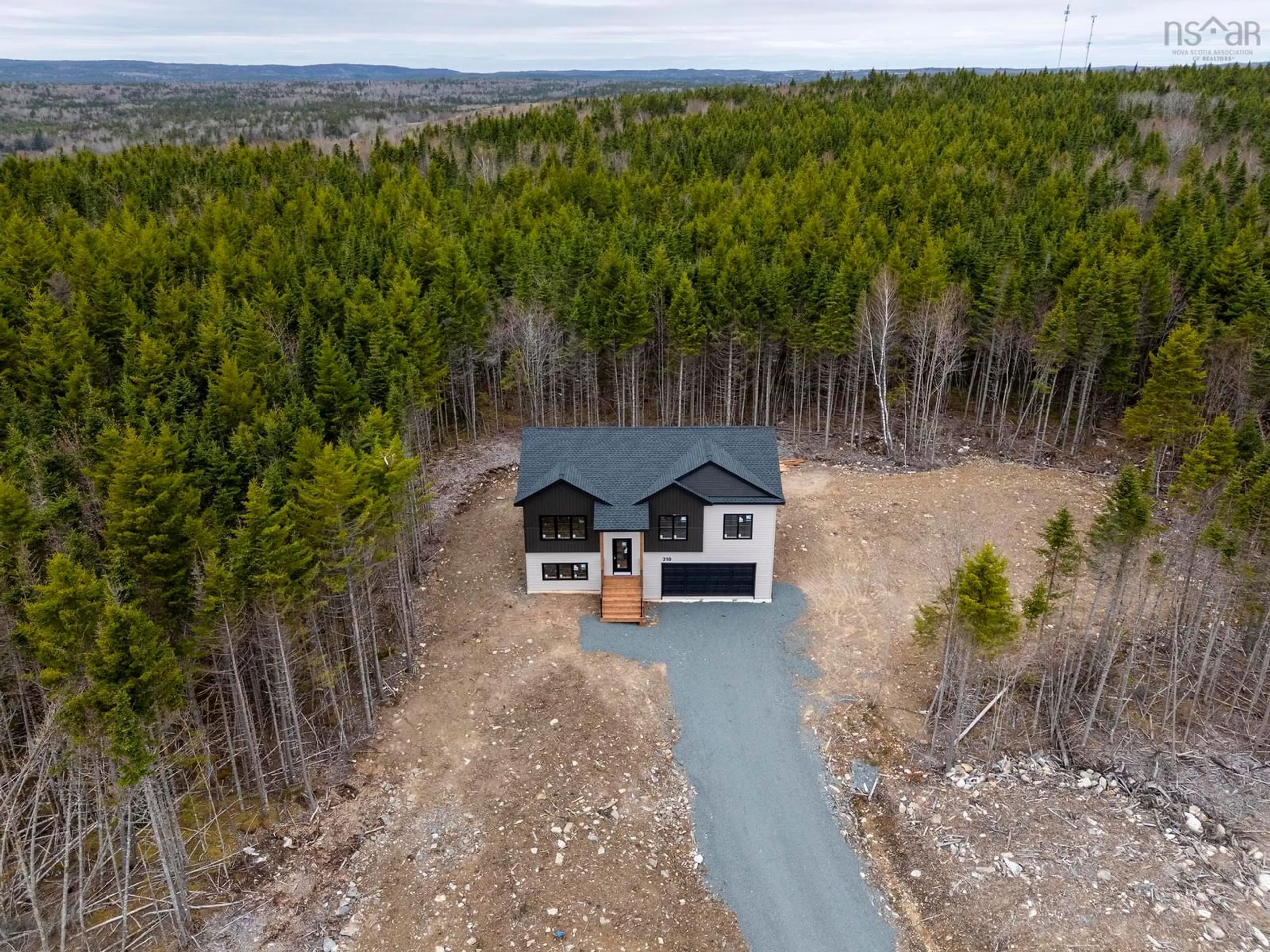 A pic from outside/outdoor area/front of a property/back of a property/a pic from drone, forest/trees view for 310 Zaffre Dr #Lot 5014, Middle Sackville Nova Scotia B4E 0W8
