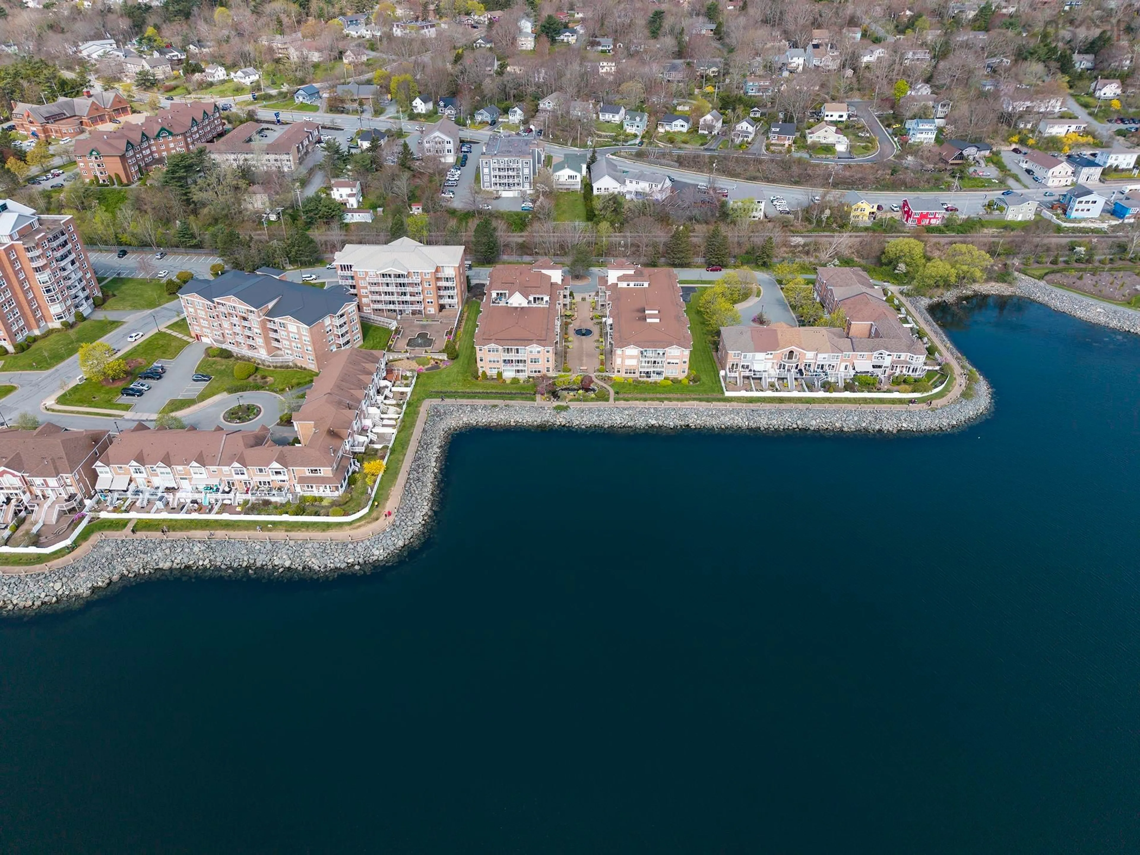 A pic from outside/outdoor area/front of a property/back of a property/a pic from drone, water/lake/river/ocean view for 40 Waterfront Dr #201, Bedford Nova Scotia B4A 4J1