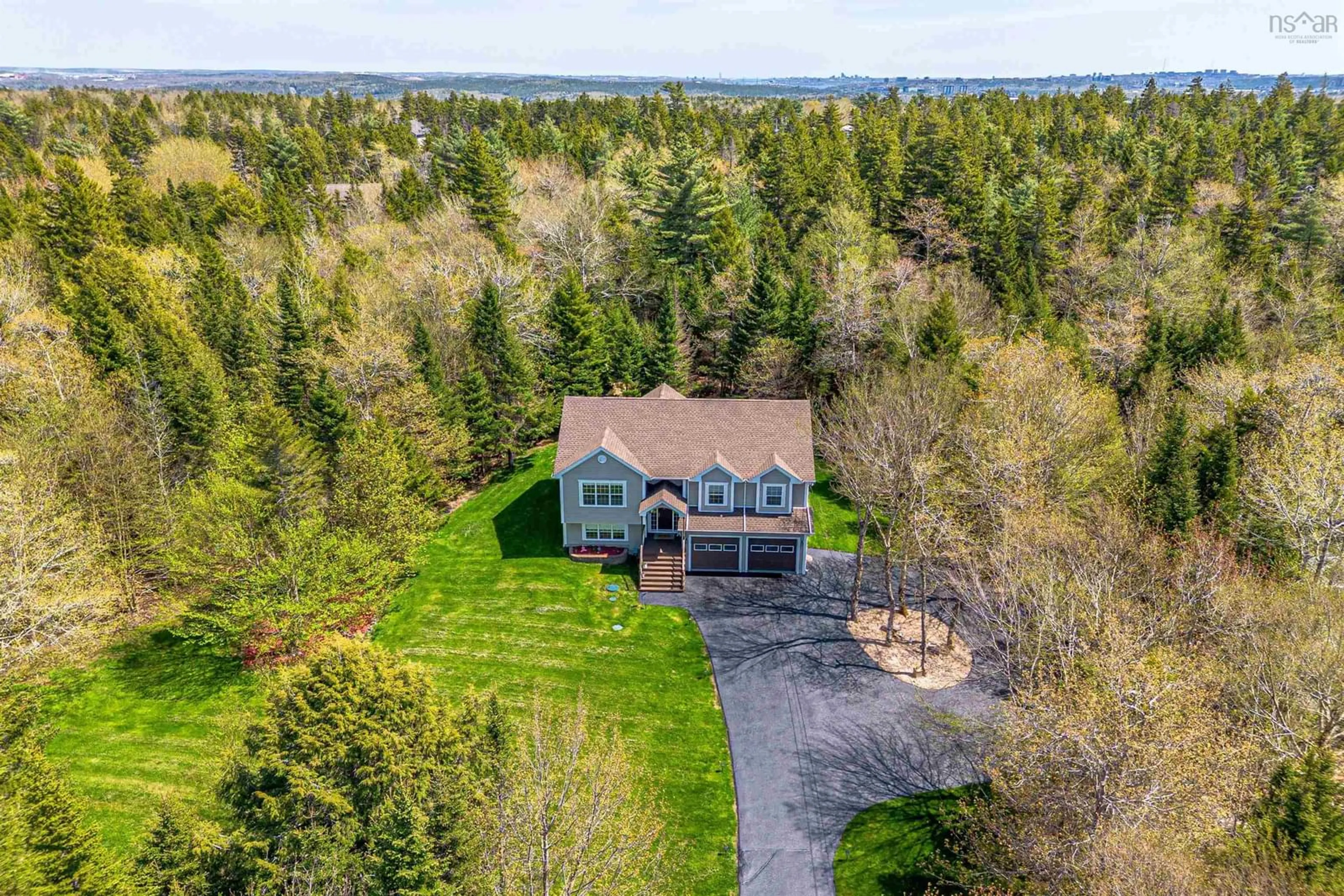 A pic from outside/outdoor area/front of a property/back of a property/a pic from drone, forest/trees view for 179 Waterstone Run, Lucasville Nova Scotia B4B 1X5