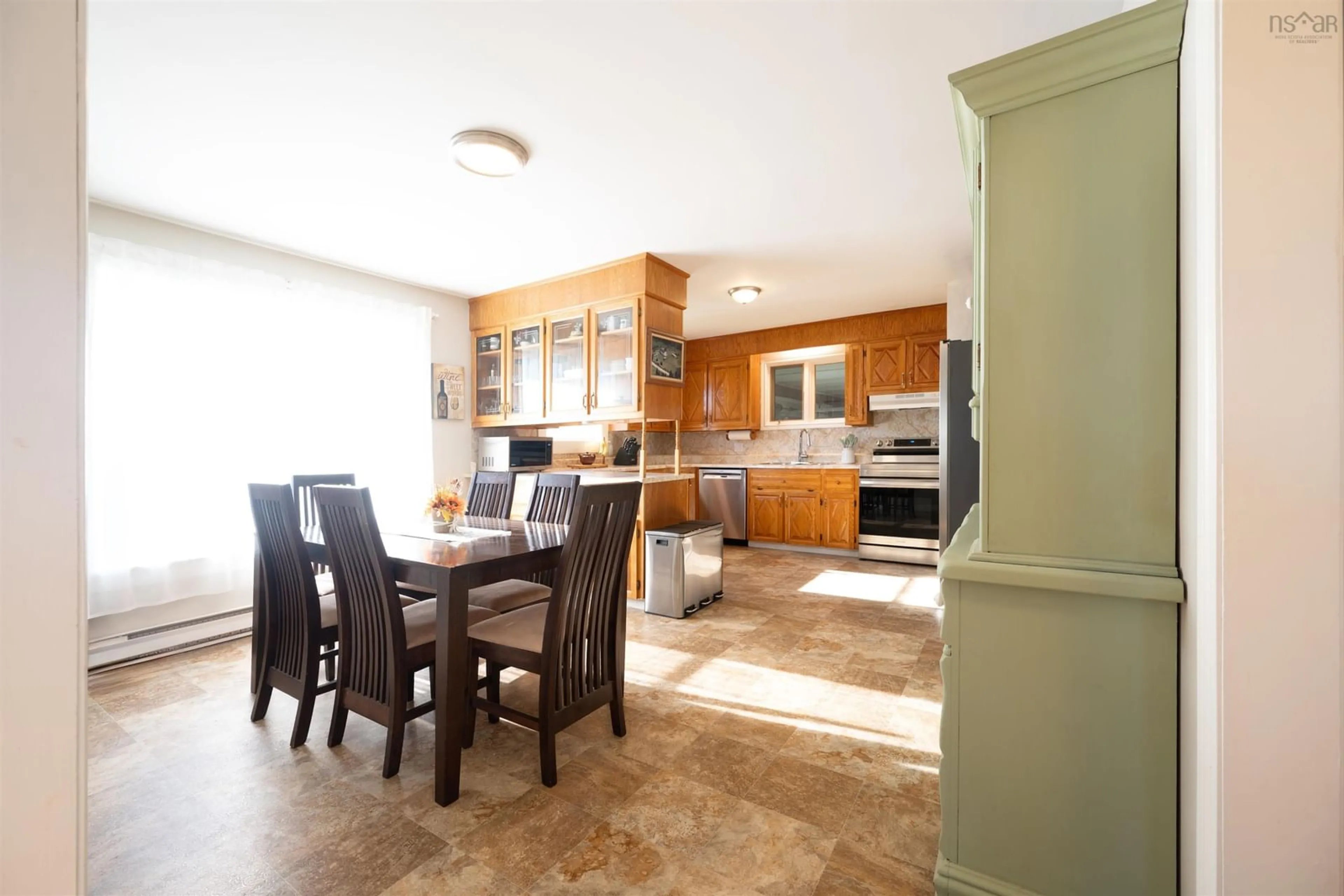Open concept kitchen, ceramic/tile floor for 88 Barkhouse Settlement Rd, Port Dufferin Nova Scotia B0J 2R0