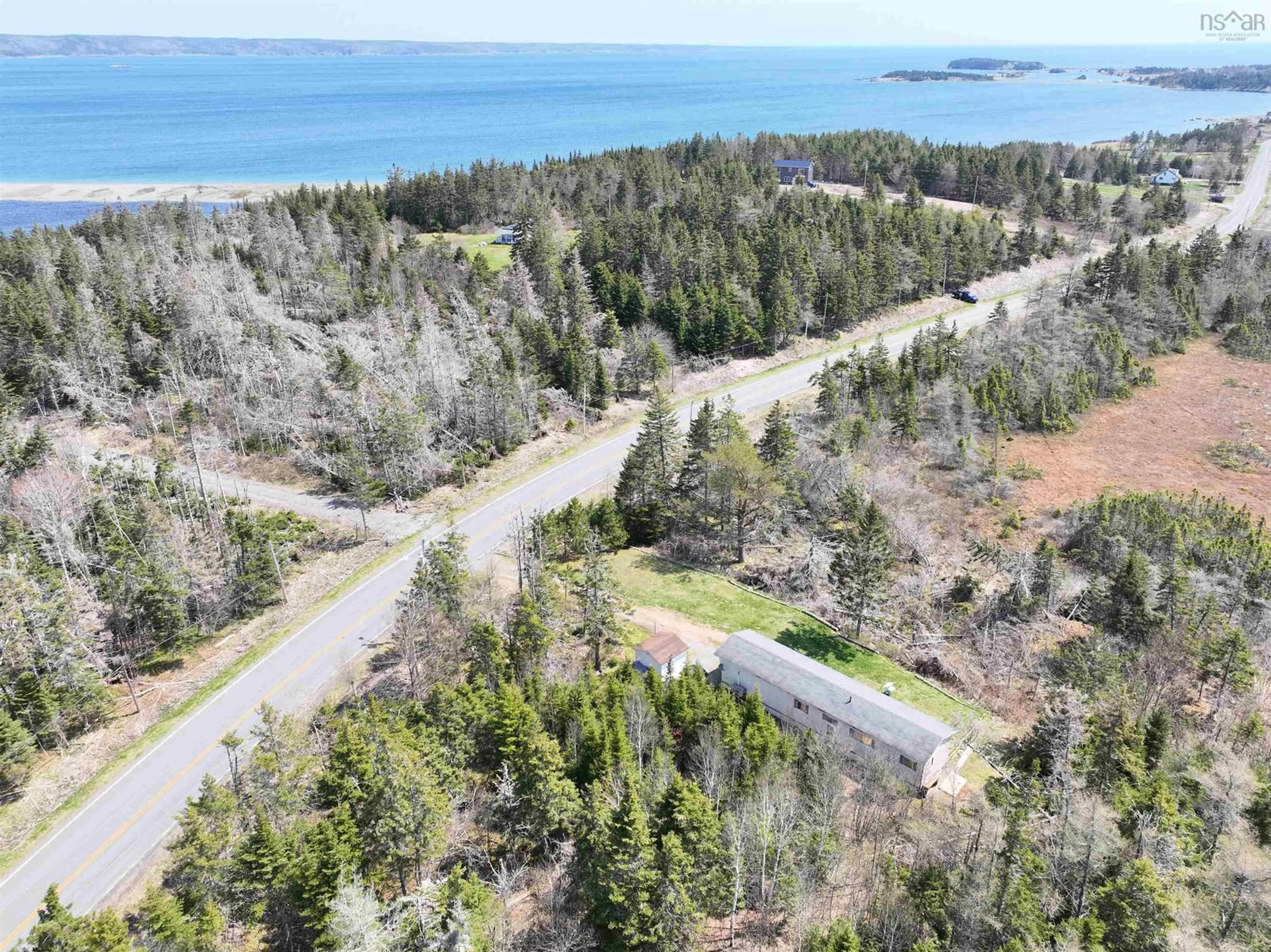 A pic from outside/outdoor area/front of a property/back of a property/a pic from drone, water/lake/river/ocean view for 8308 Gabarus Hwy, Gabarus Nova Scotia B1K 2B4