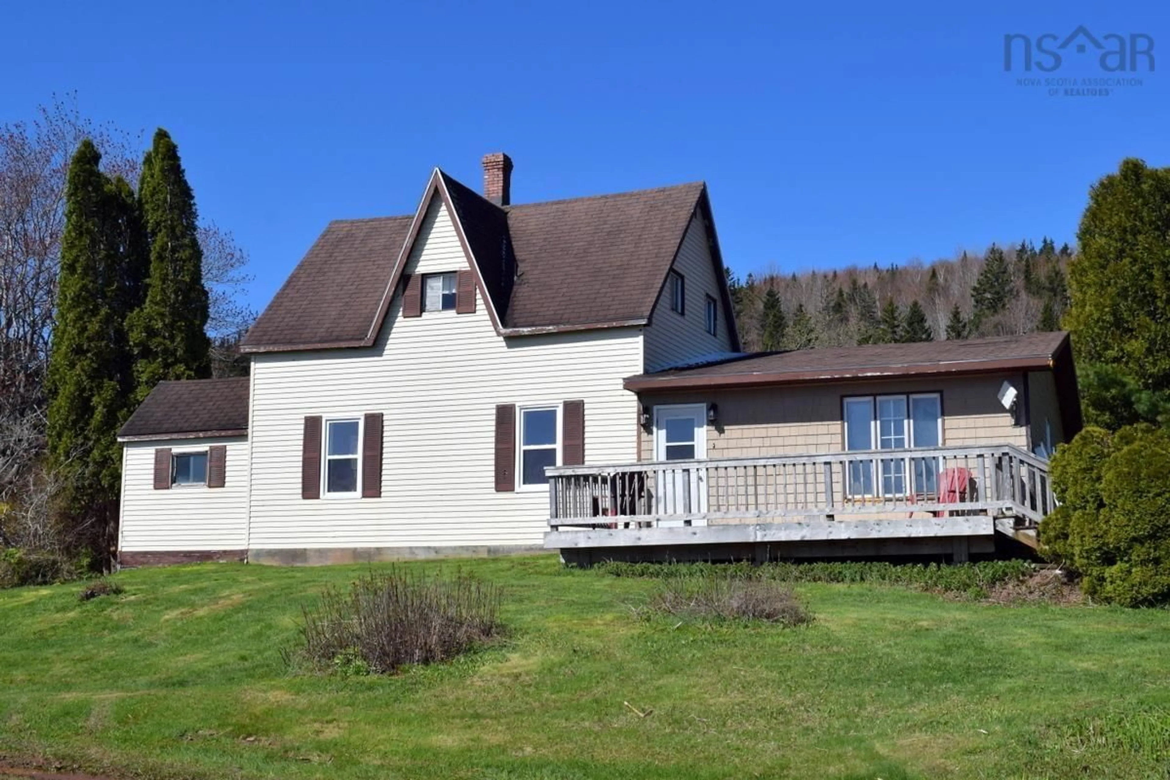 A pic from outside/outdoor area/front of a property/back of a property/a pic from drone, mountain view for 13537 Highway 19, Inverness Nova Scotia B0E 1N0