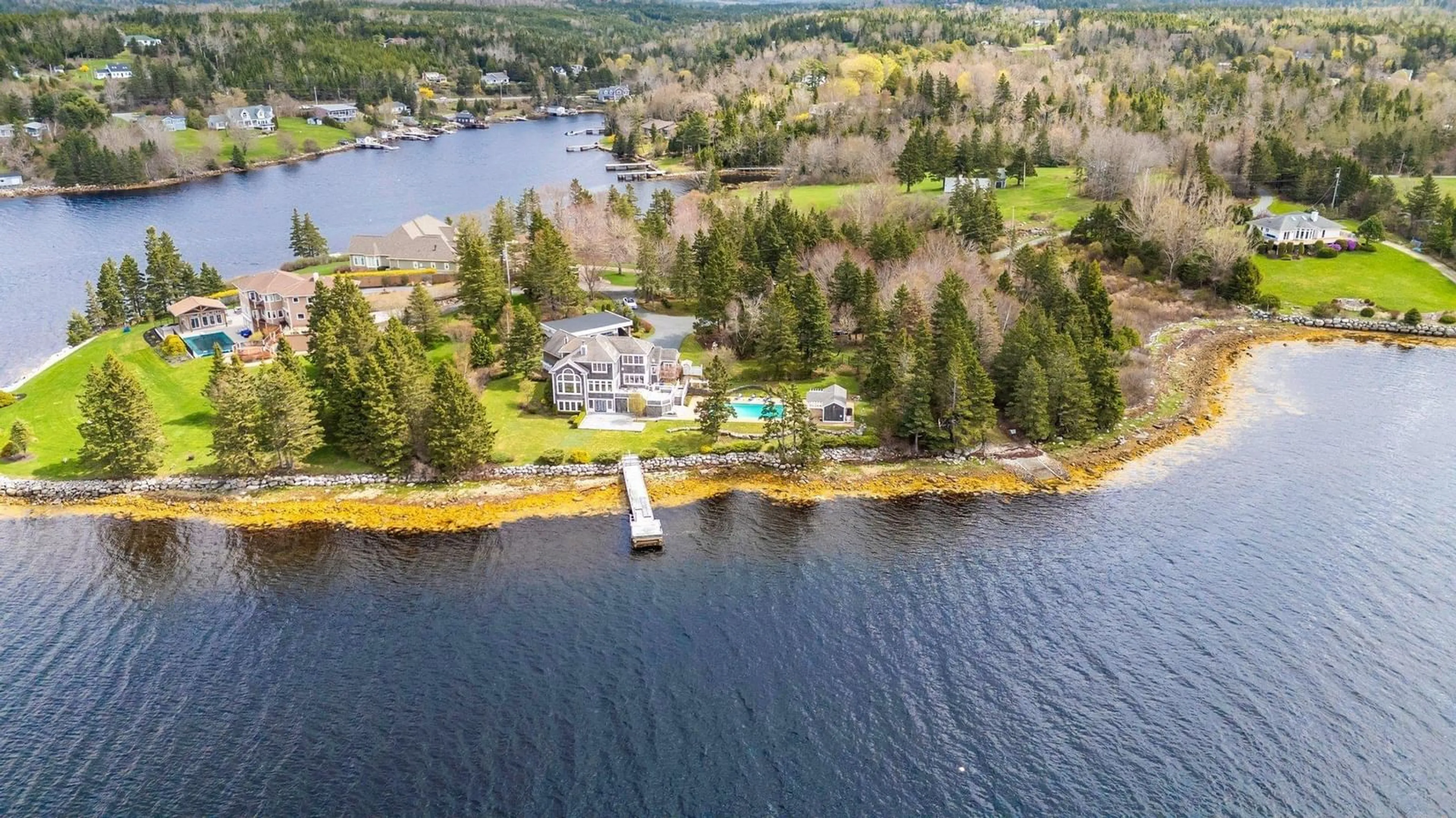 A pic from outside/outdoor area/front of a property/back of a property/a pic from drone, water/lake/river/ocean view for 56 Oceansea Dr, Glen Margaret Nova Scotia B3Z 3G4
