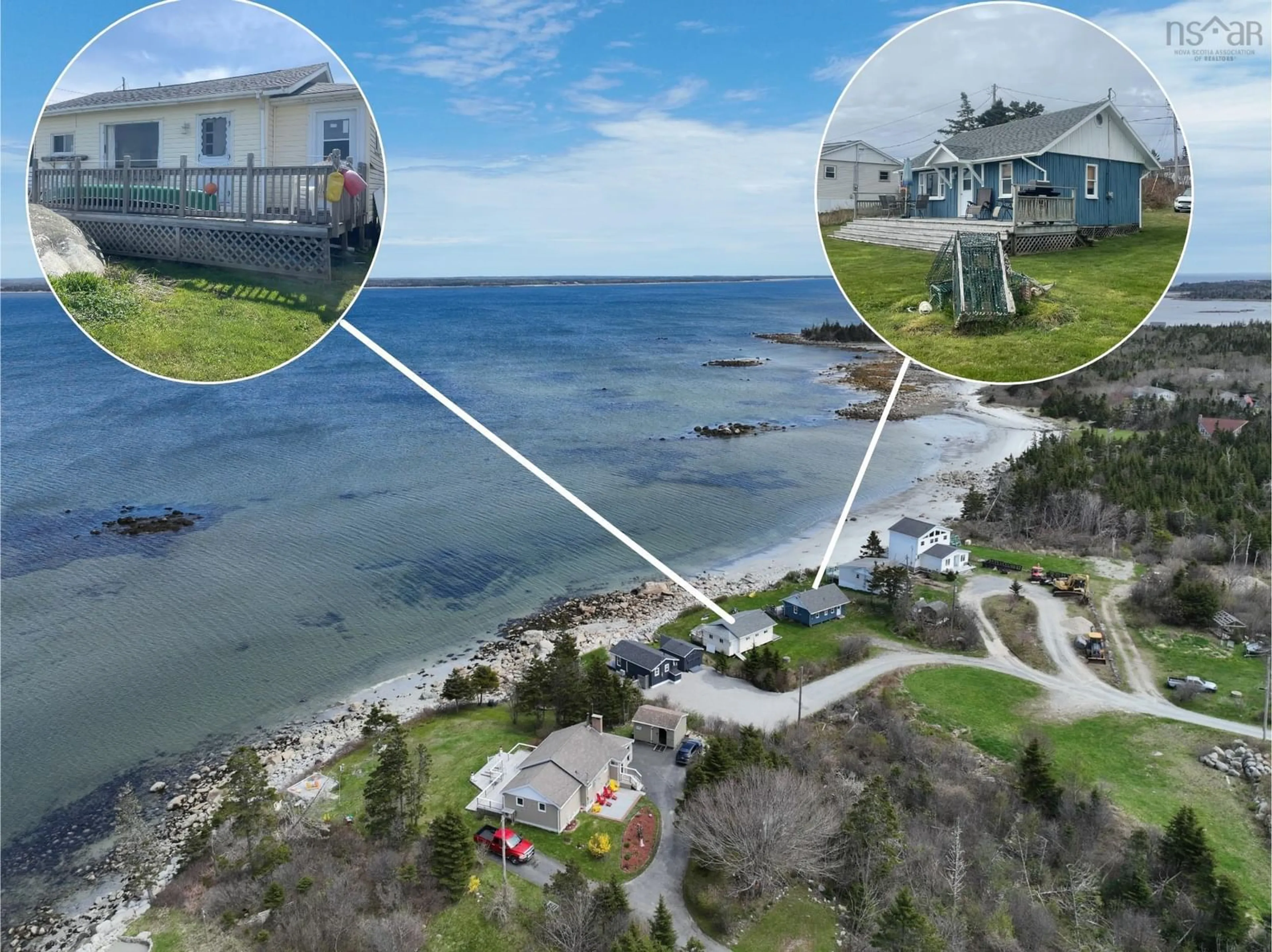 A pic from outside/outdoor area/front of a property/back of a property/a pic from drone, water/lake/river/ocean view for 47 Cabin Rd, North East Point Nova Scotia B0W 2P0