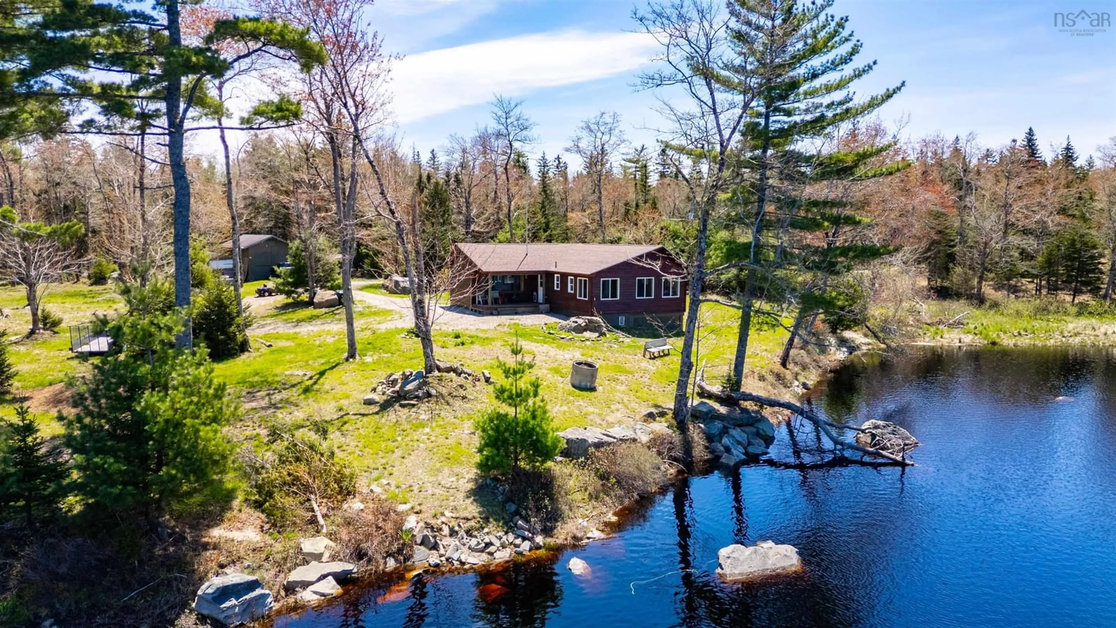 A pic from outside/outdoor area/front of a property/back of a property/a pic from drone, water/lake/river/ocean view for 1202 Boutilier Branch Rd, Kemptville Nova Scotia B5A 5P3
