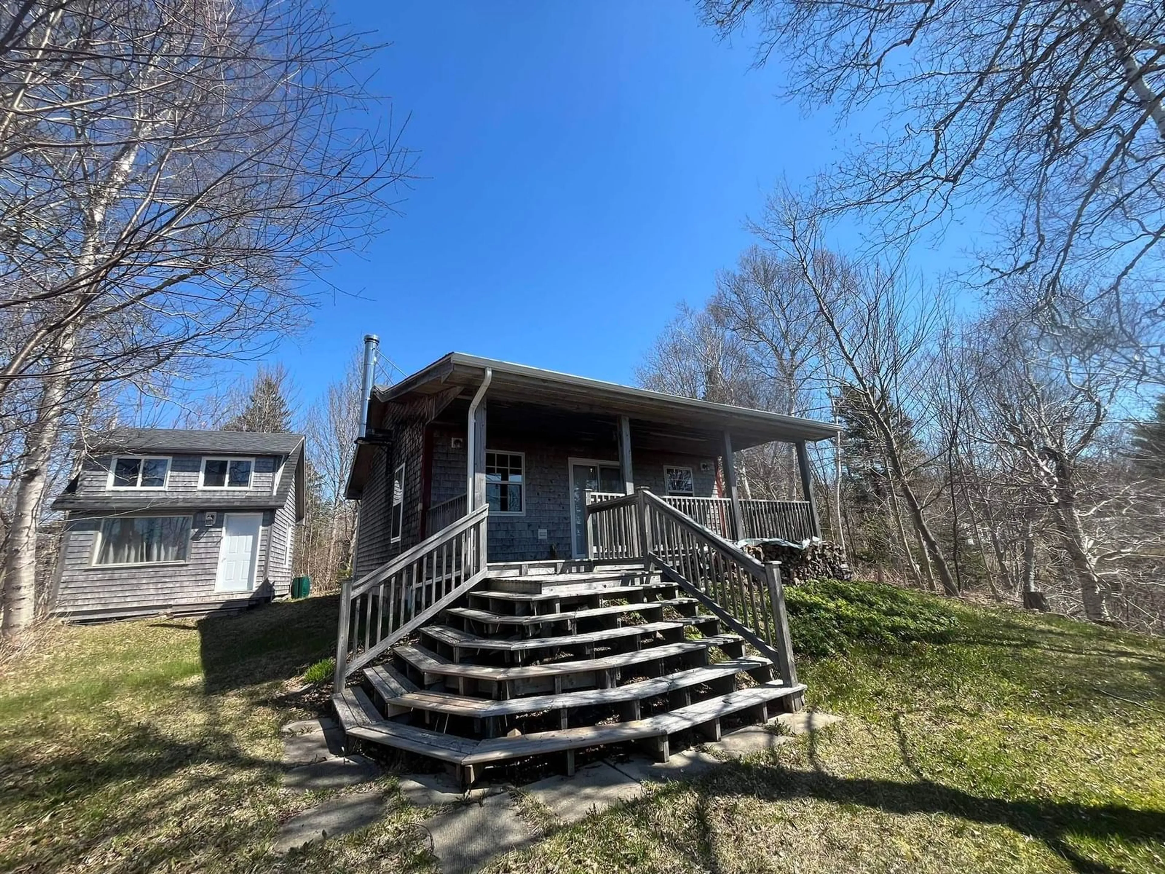 A pic from outside/outdoor area/front of a property/back of a property/a pic from drone, water/lake/river/ocean view for 2376 West Bay Rd, Dundee Nova Scotia B0E 3K0