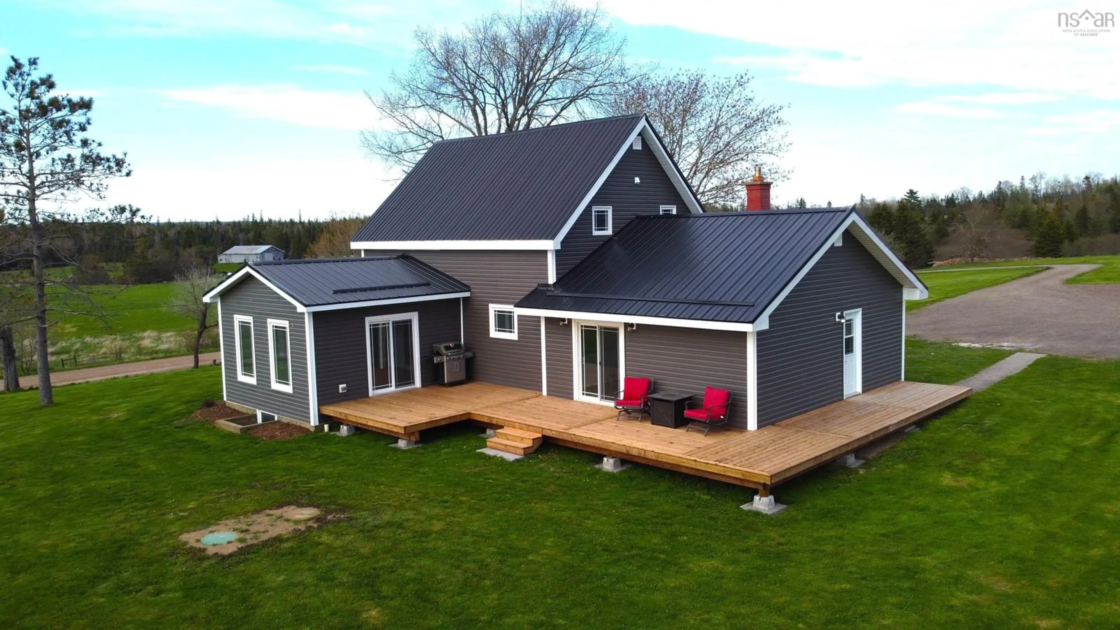 A pic from outside/outdoor area/front of a property/back of a property/a pic from drone, building for 2237 Cloverdale Rd, East Stewiacke Nova Scotia B0N 2J0